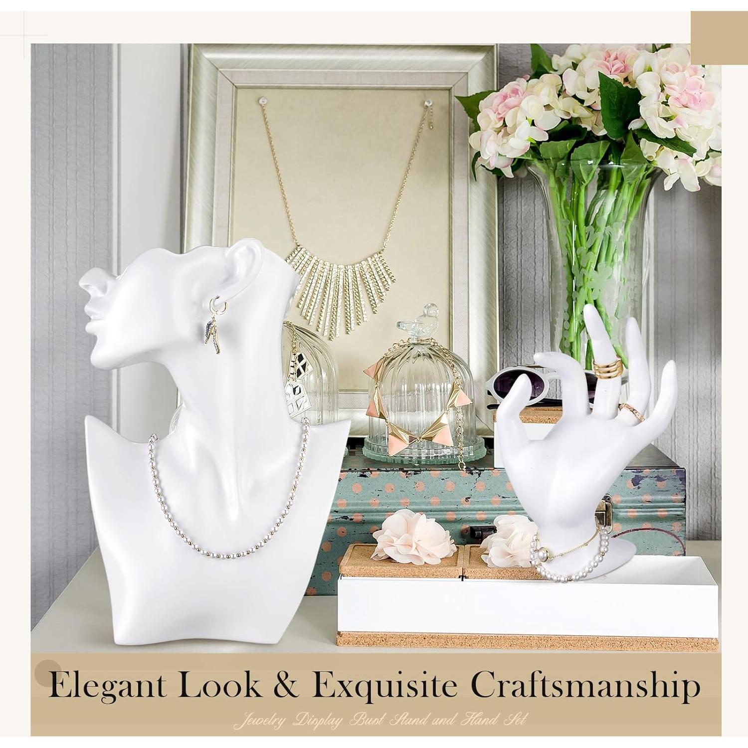 Conjunto de exhibición de joyería Yalikop 4 Piezas Resina