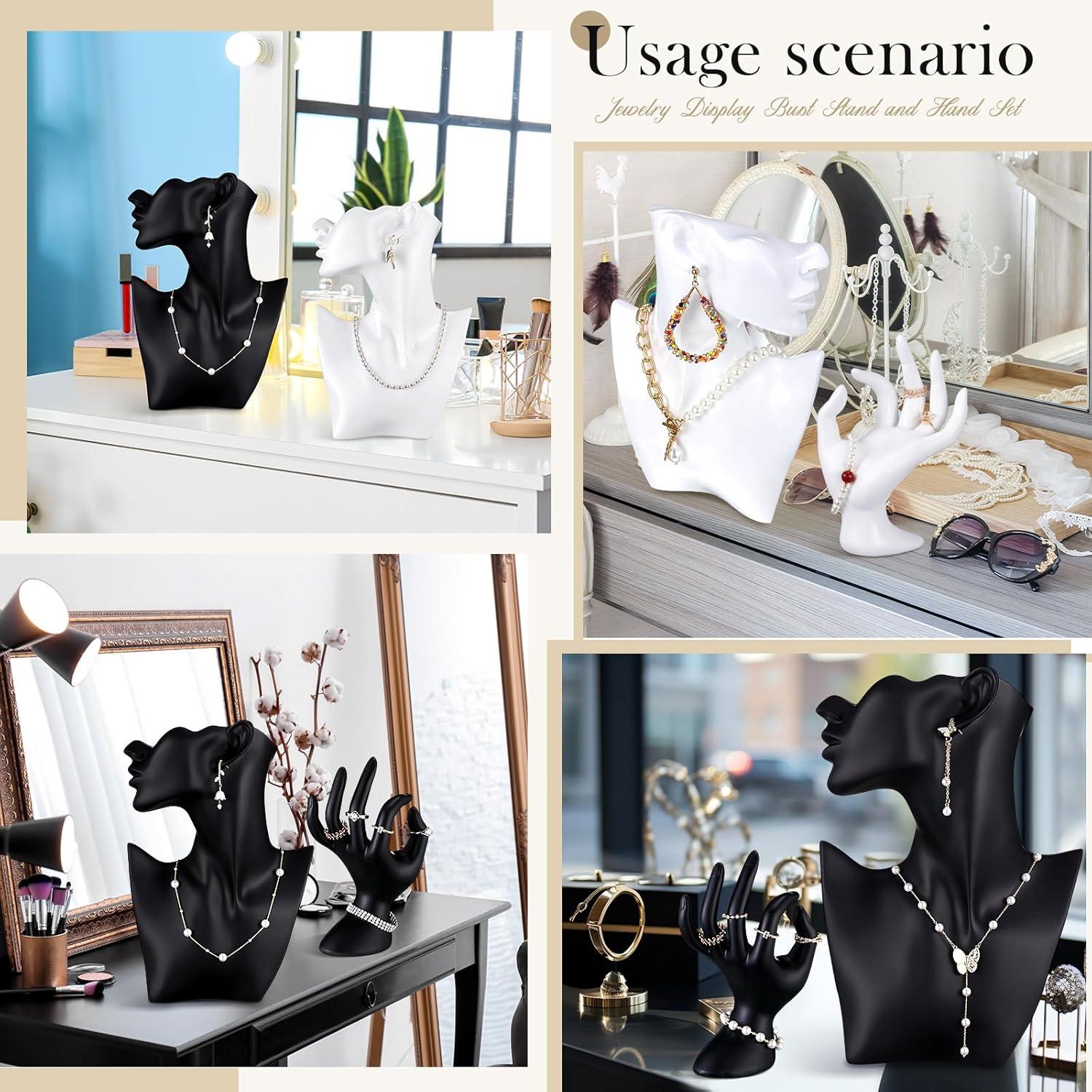 Conjunto de exhibición de joyería Yalikop 4 Piezas Resina