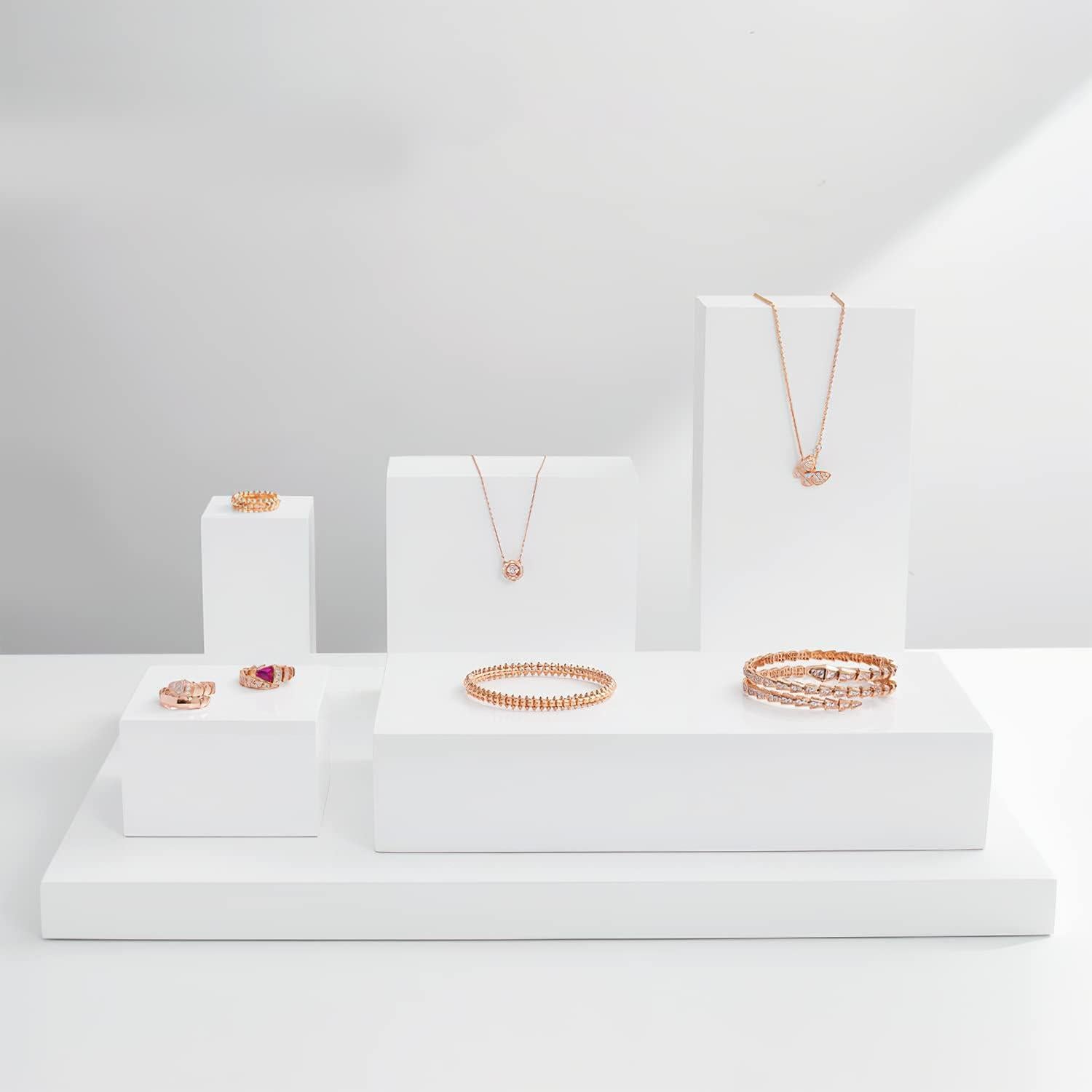 Soporte de exhibición de joyería Oirlv madera minimalista 12x12cm