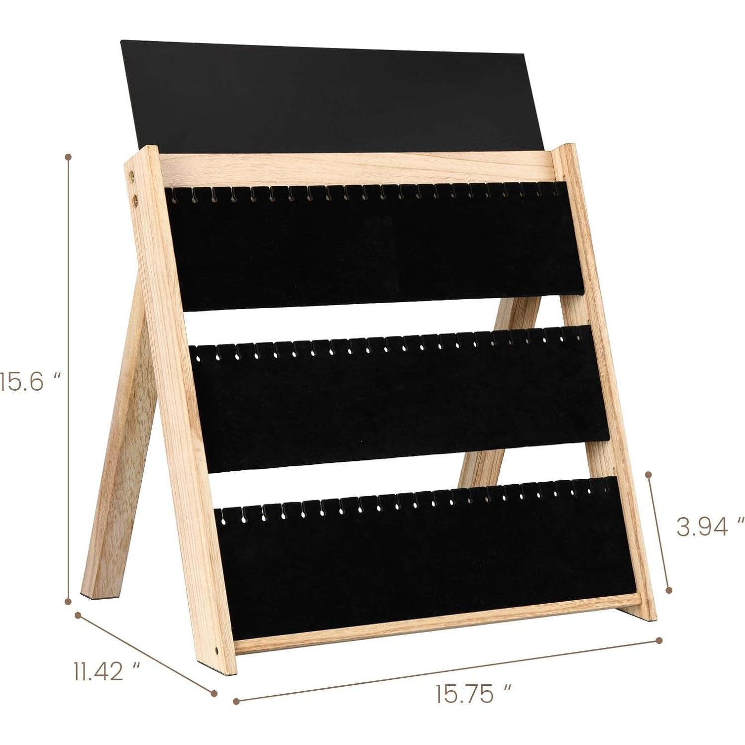 Exhibidor de Collares Plegable Bulado 3 Niveles 66 Ranuras