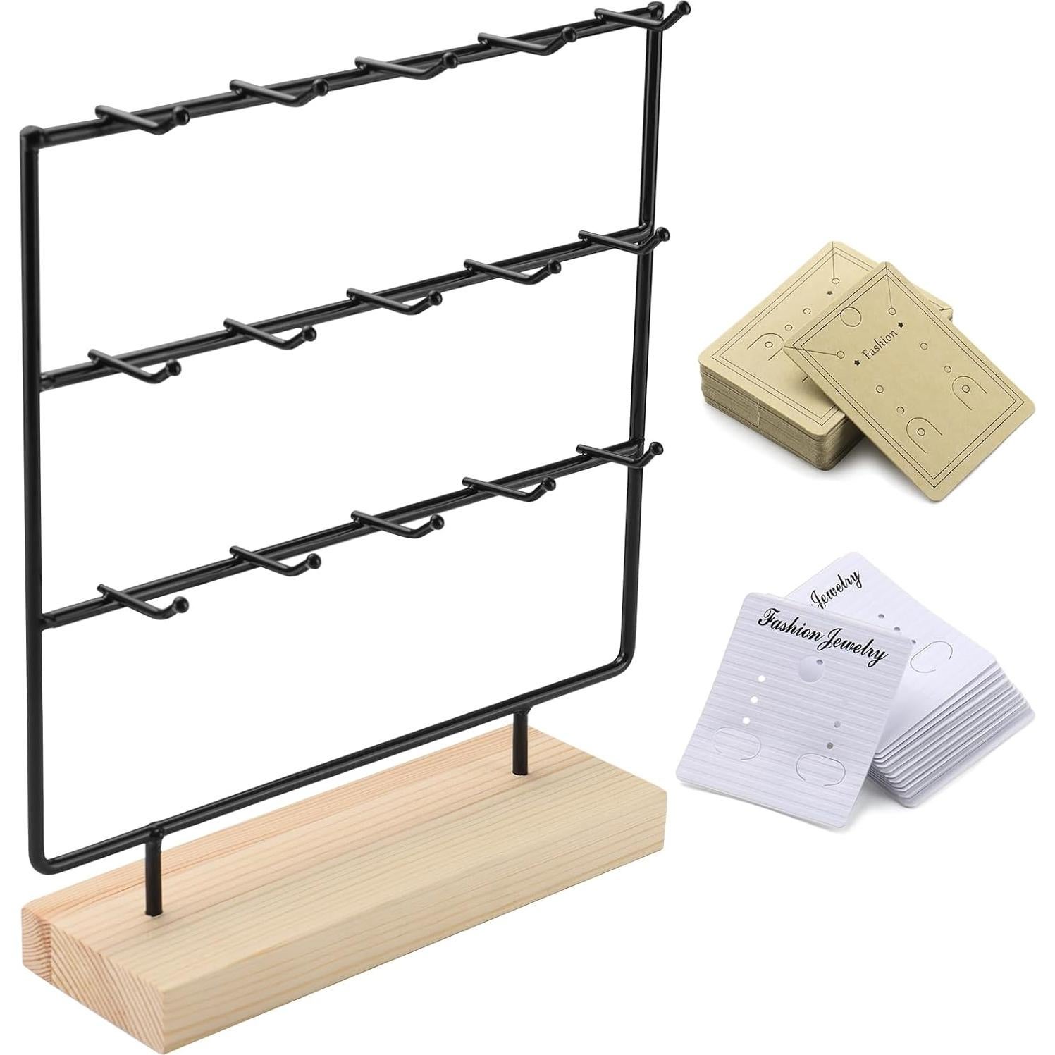 Soporte para Pendientes RNTBWD 3 Niveles 15 Ganchos Negro