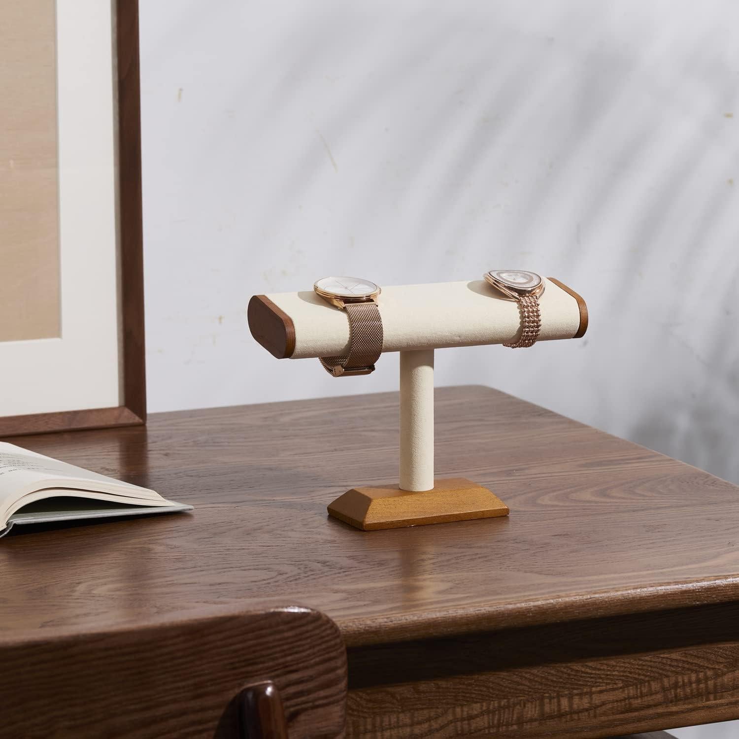 Soporte de exhibición para reloj Oirlv de madera maciza 20x5.5x14 cm