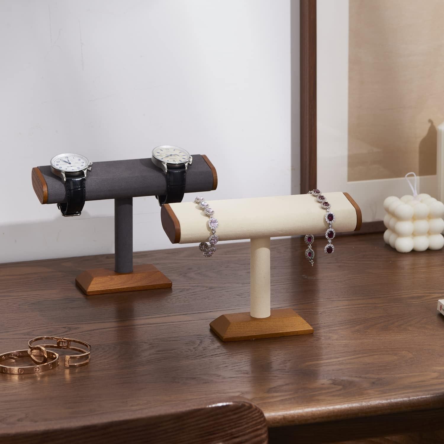 Soporte de exhibición para reloj Oirlv de madera maciza 20x5.5x14 cm