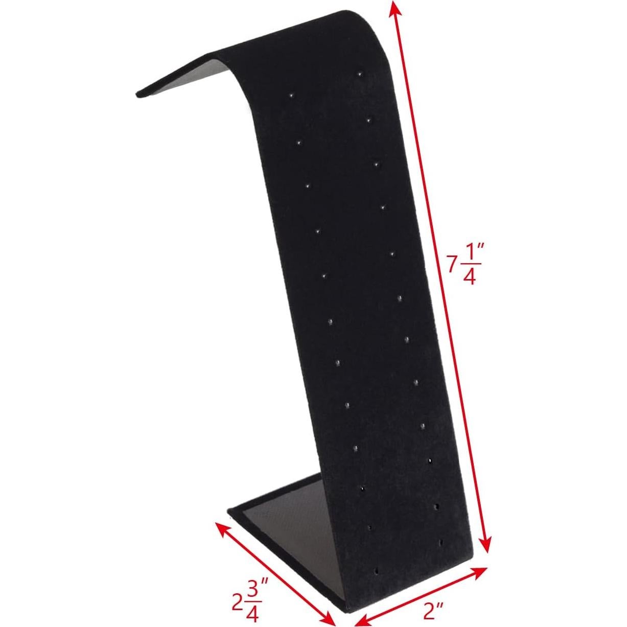 Soporte de Pendientes MOOCA 2 Piezas Ajustable Terciopelo Negro