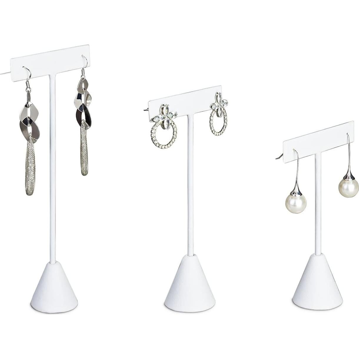 Set de 6 Soportes para Pendientes Ikee Design Cuero Blanco