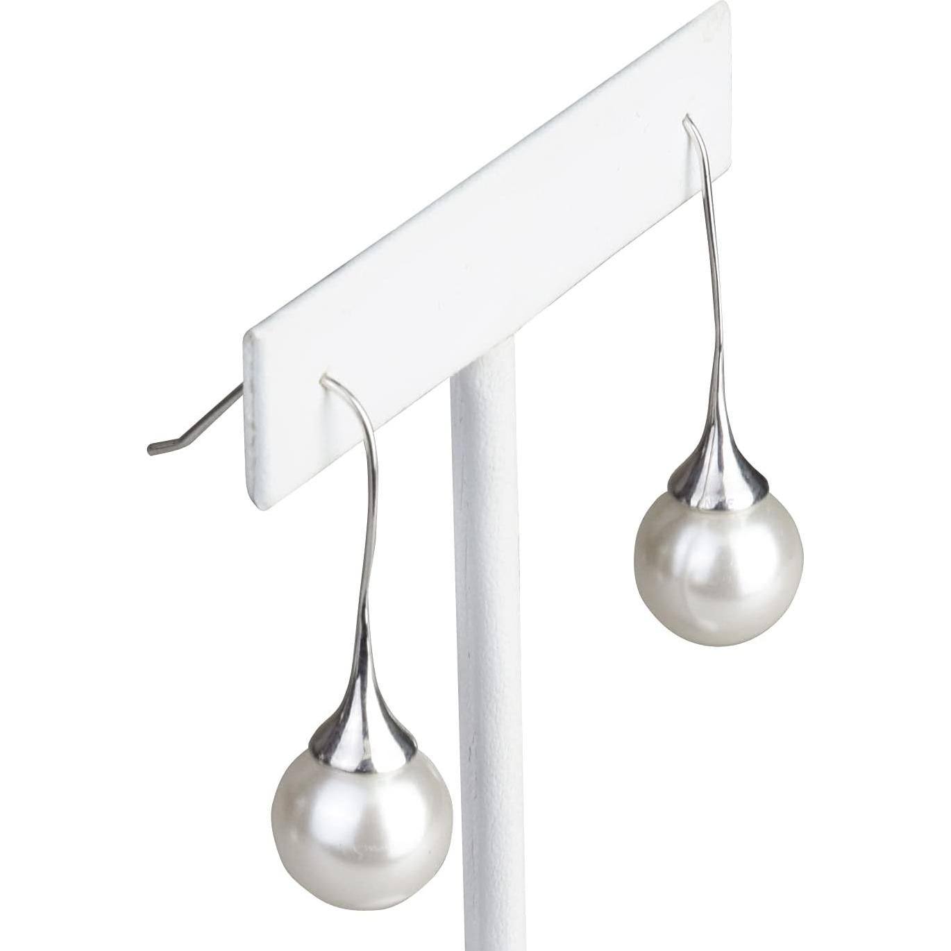 Set de 6 Soportes para Pendientes Ikee Design Cuero Blanco