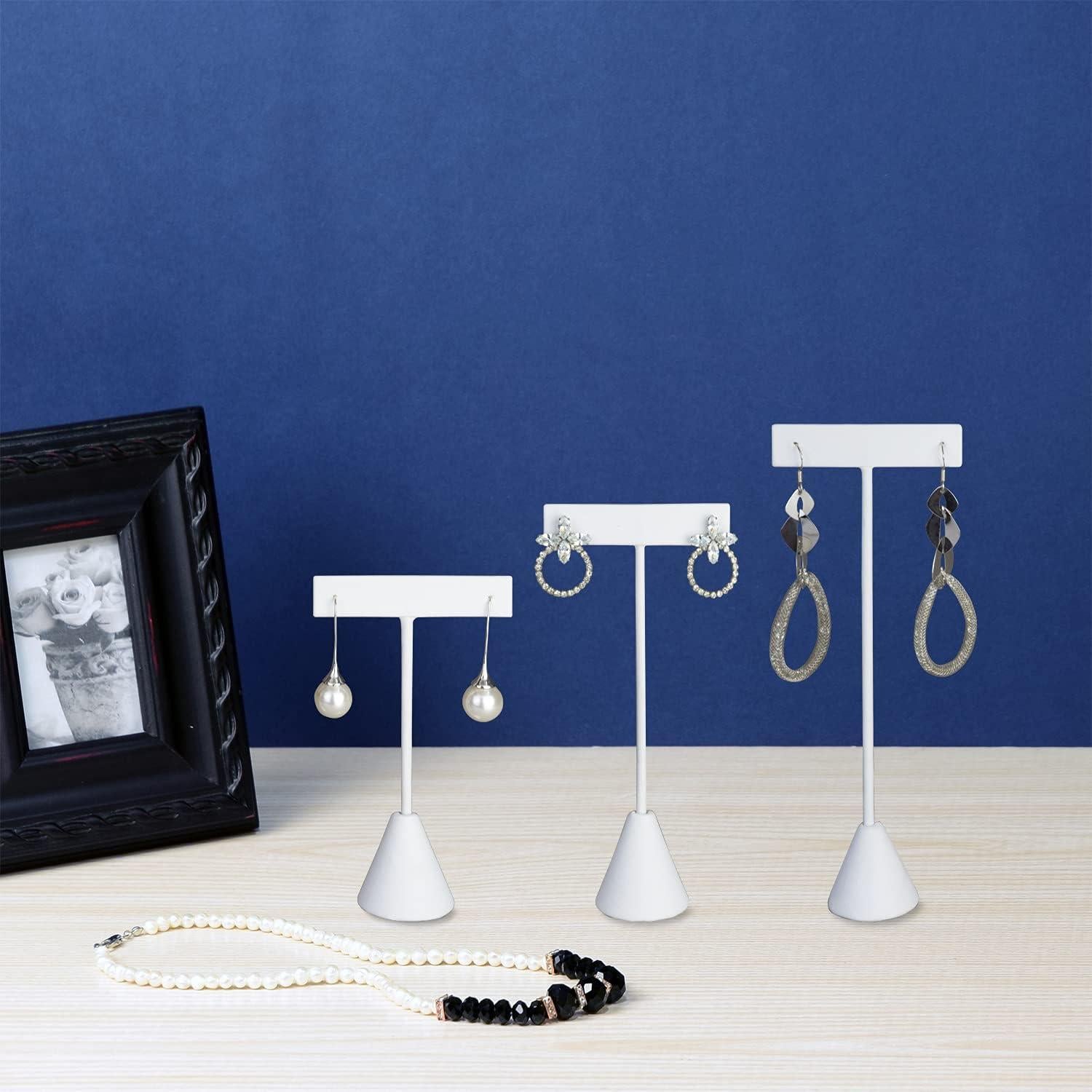 Set de 6 Soportes para Pendientes Ikee Design Cuero Blanco