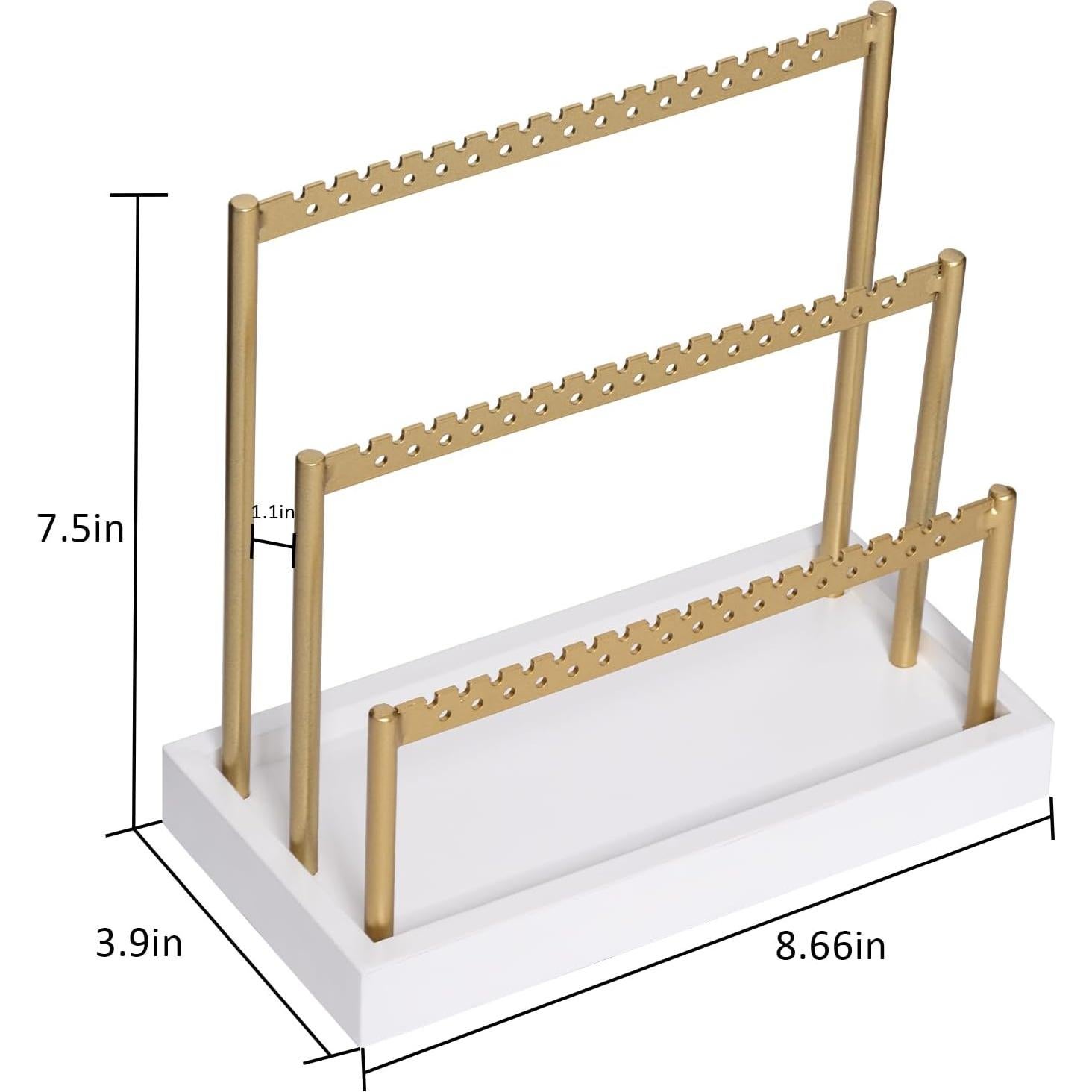 Soporte Organizador de Pendientes SANY DAYO HOME Dorado 3 Niveles
