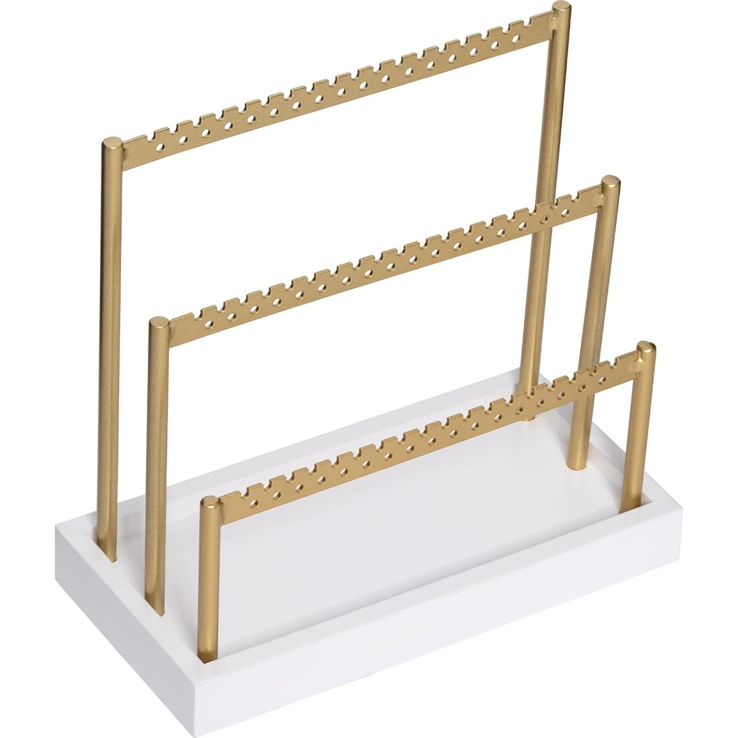 Soporte Organizador de Pendientes SANY DAYO HOME Dorado 3 Niveles