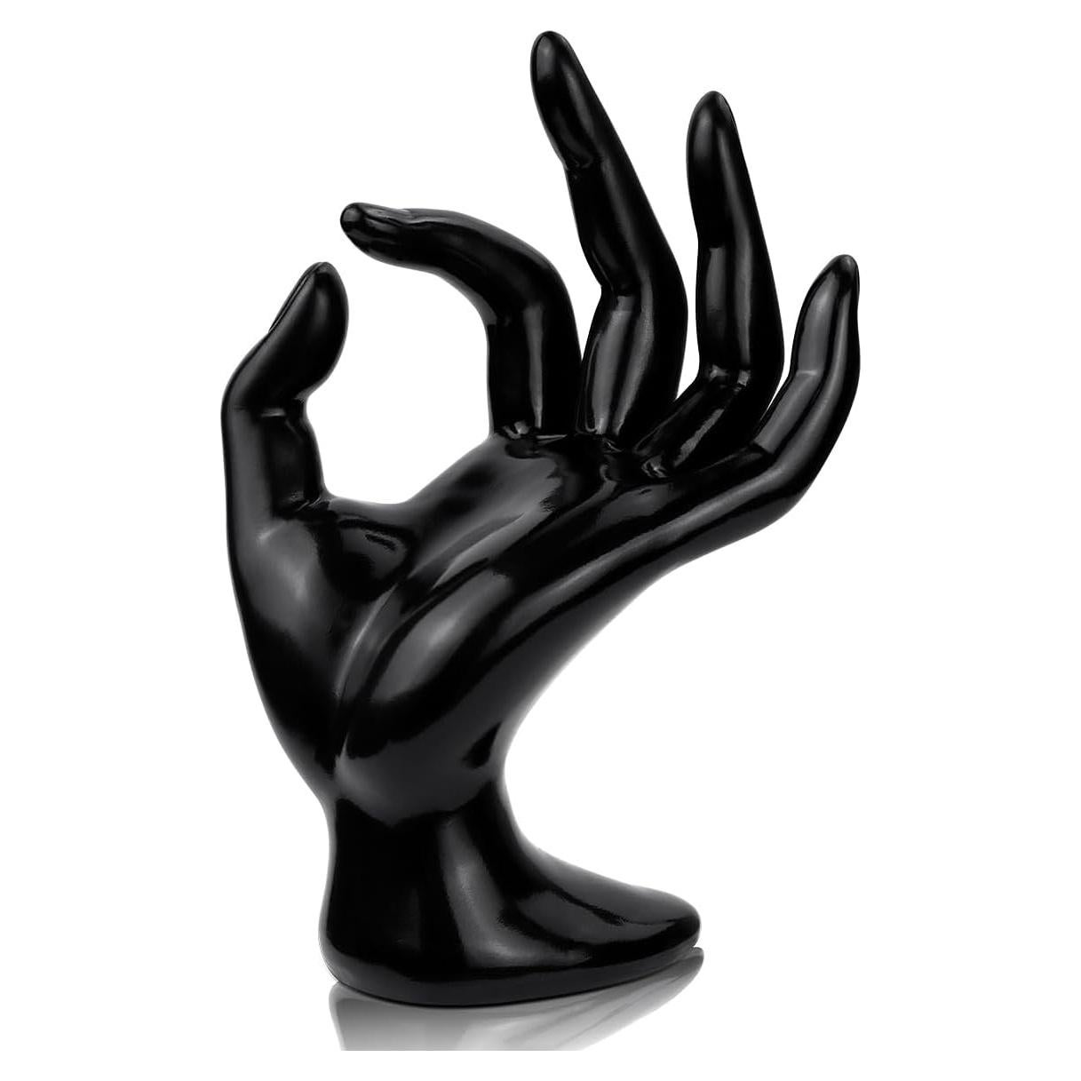 Soporte de Joyería en Forma de Mano Yuntop Negro 11.4x17 cm