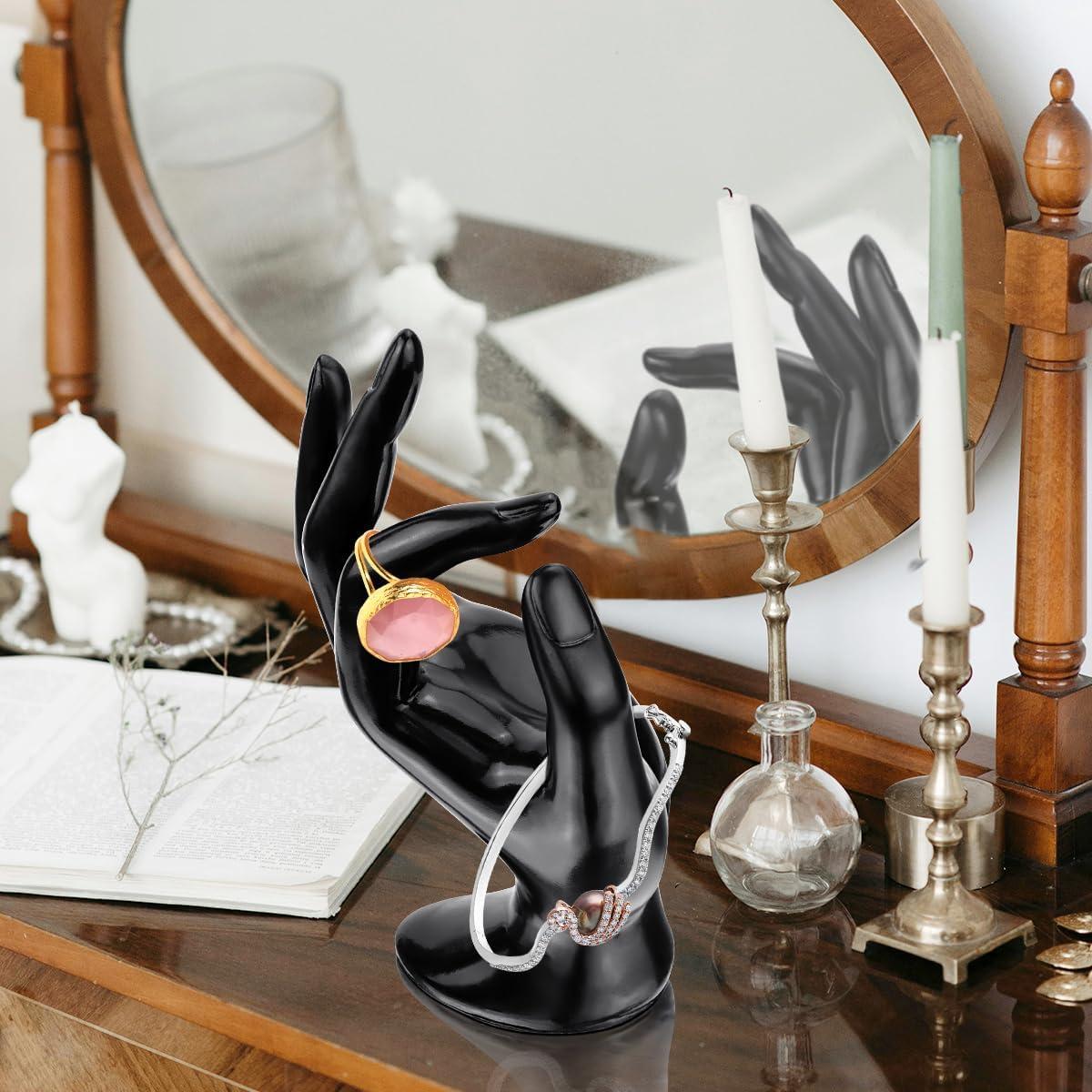 Soporte de Joyería en Forma de Mano Yuntop Negro 11.4x17 cm