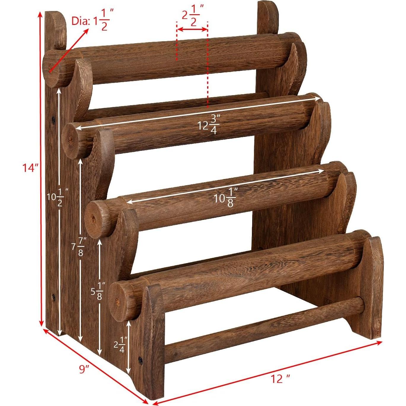 Soporte de Joyería Ikee Design de Madera 4 Niveles 30.48x22.86x35.56 cm