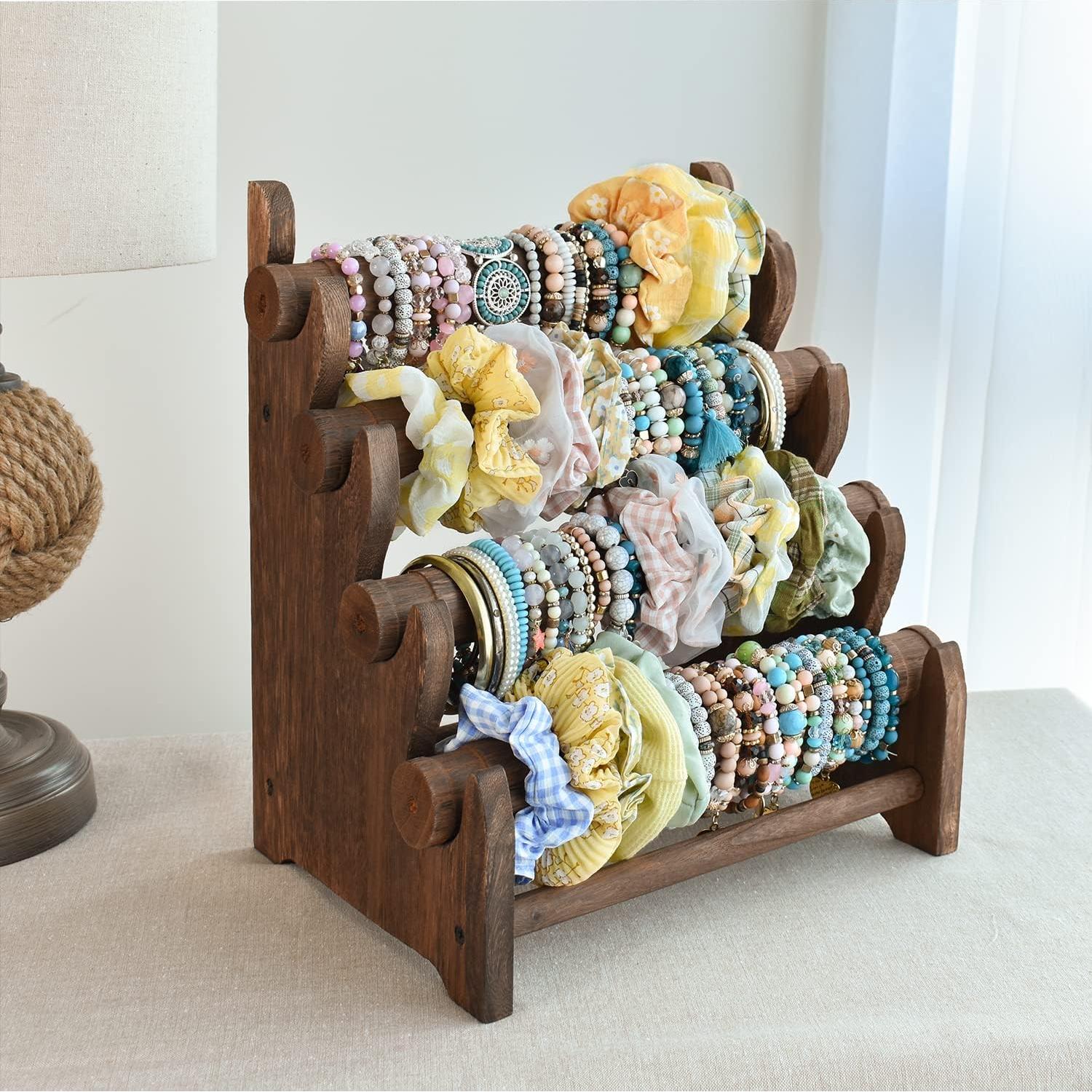 Soporte de Joyería Ikee Design de Madera 4 Niveles 30.48x22.86x35.56 cm