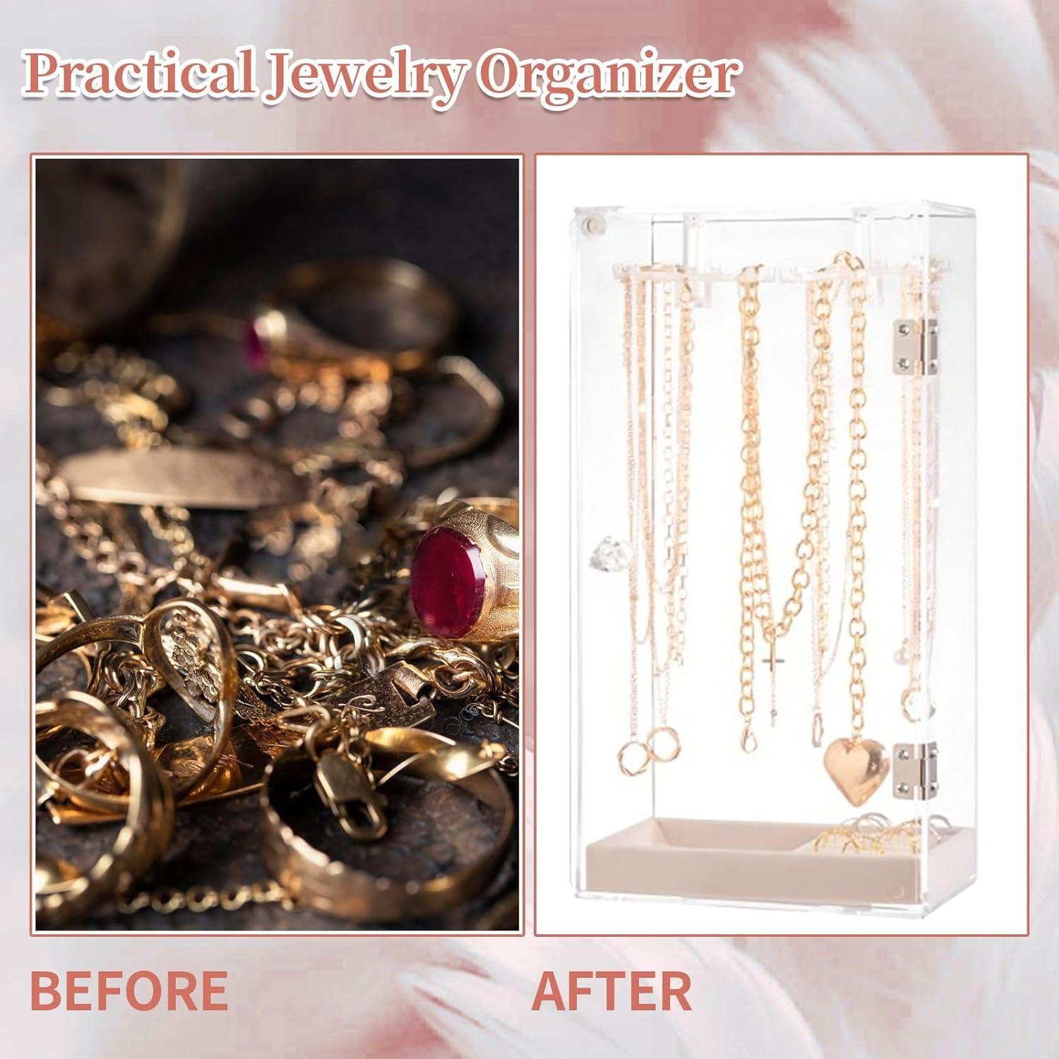 Soporte de Collar Acrílico PINGANBUSU 24 Ganchos 32x15cm