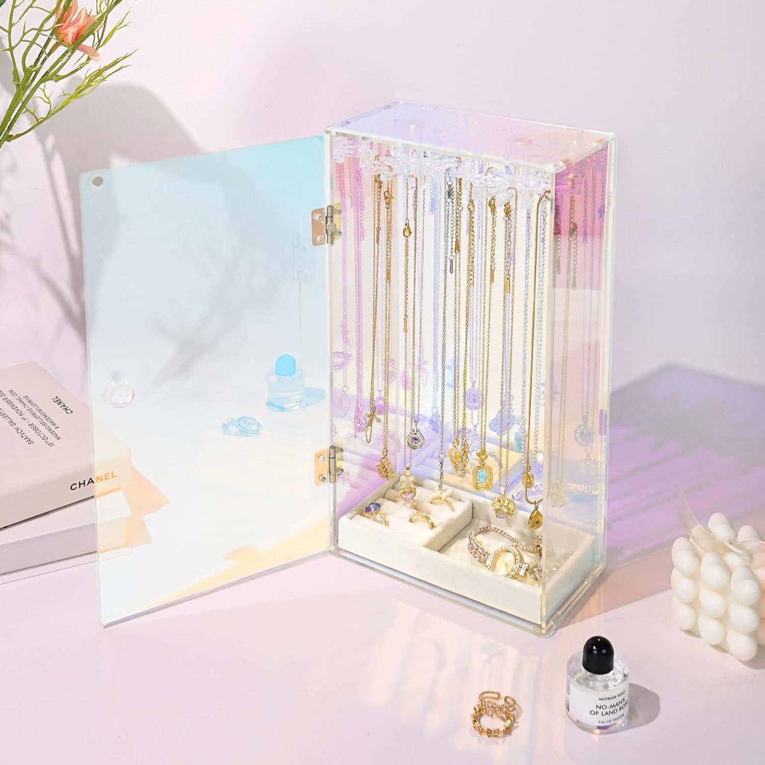 Organizador de Collares Acrílico Cirhy Iridiscente 31.75x15.88cm