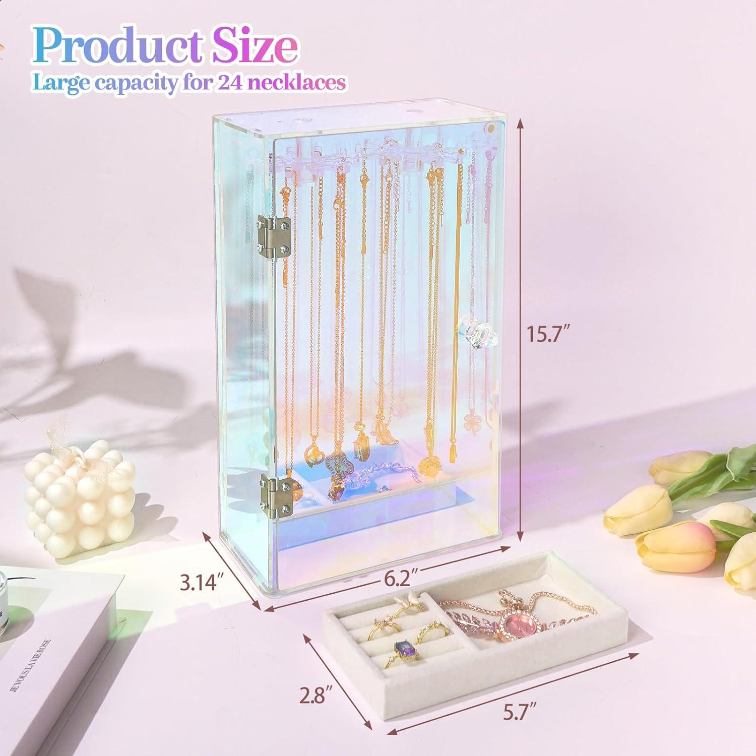 Organizador de Collares Acrílico Cirhy Iridiscente 31.75x15.88cm