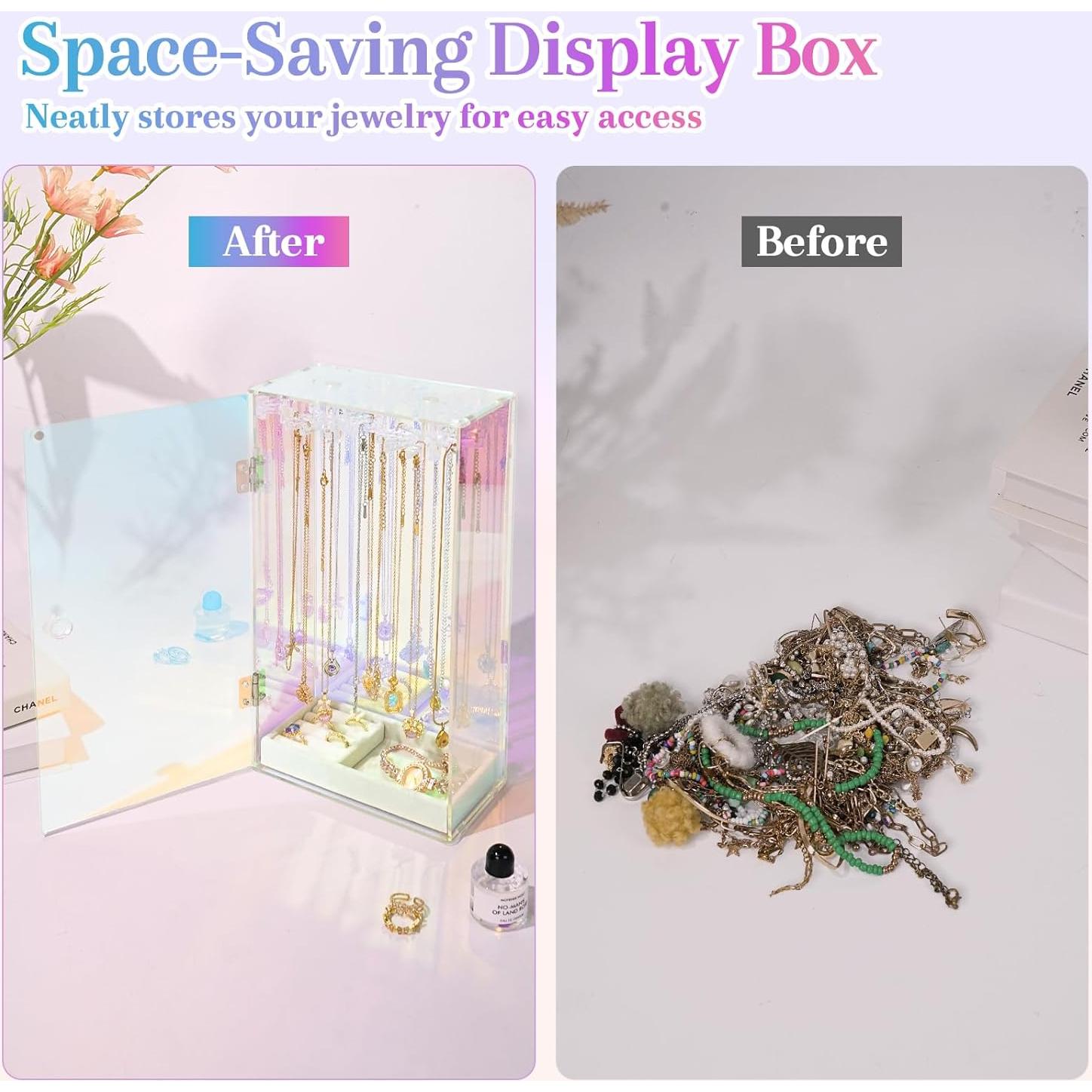 Organizador de Collares Acrílico Cirhy Iridiscente 31.75x15.88cm