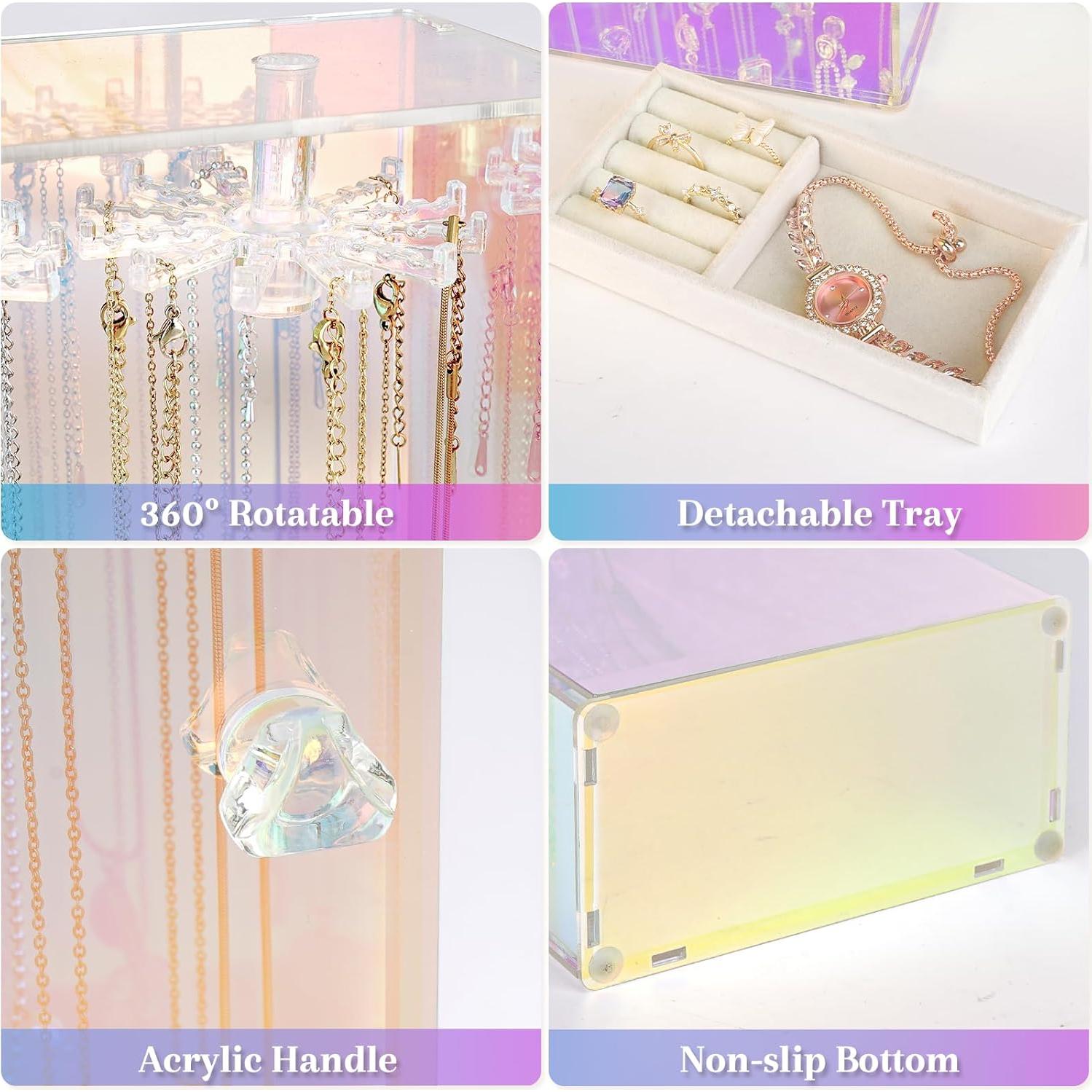 Organizador de Collares Acrílico Cirhy Iridiscente 31.75x15.88cm