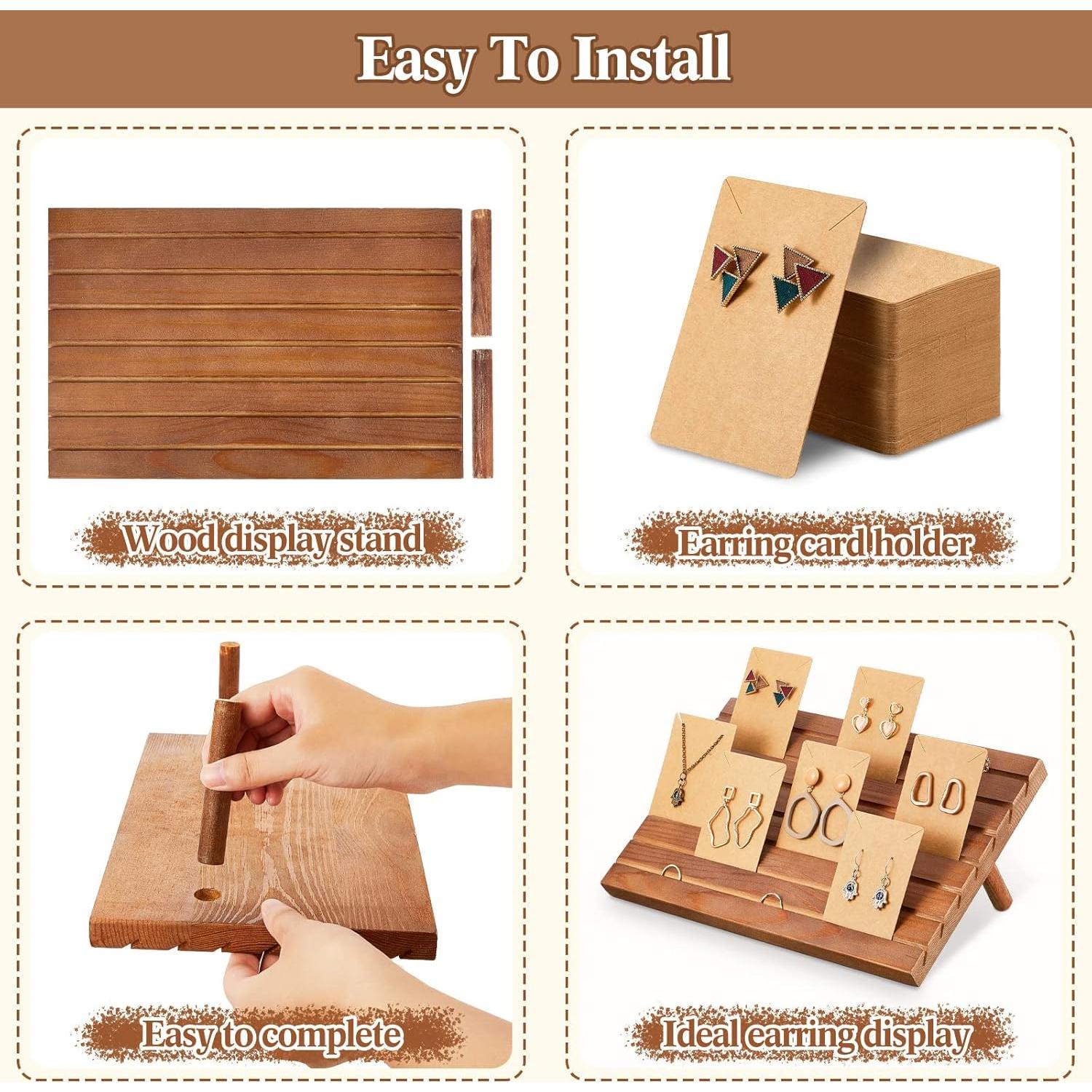 Soporte de Exhibición de Pendientes Blulu de Madera 29x19cm