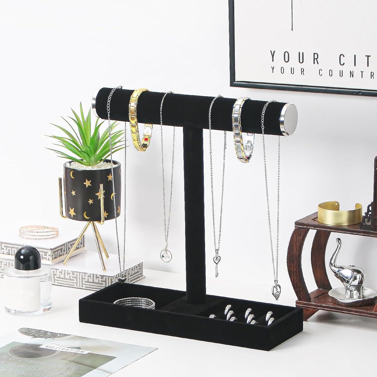 Soporte organizador de joyas KunGe negro desmontable
