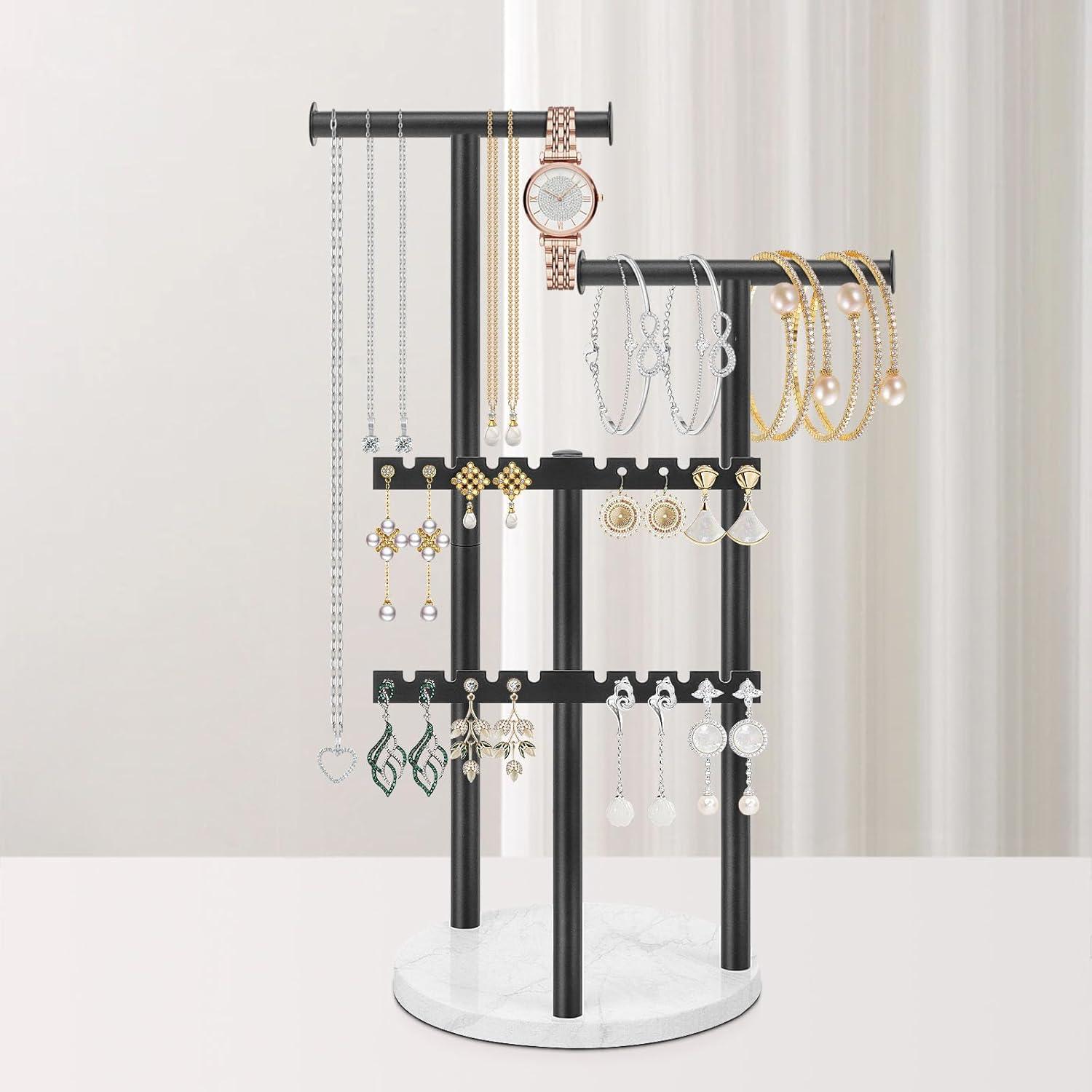 Soporte Organizador de Joyería Jeasor 33.99 cm Negro Metal