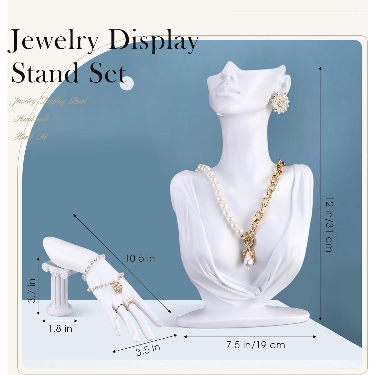 Conjunto de Exhibición de Joyería Yalikop - 2 Piezas Blanco