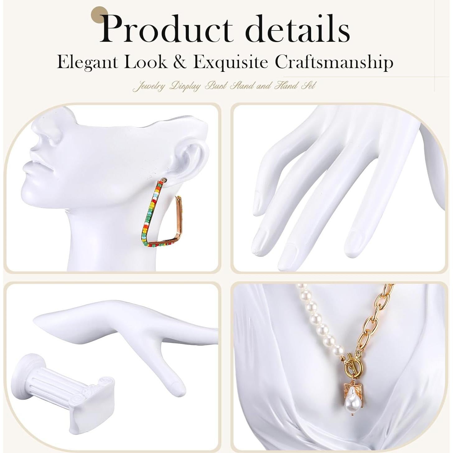 Conjunto de Exhibición de Joyería Yalikop - 2 Piezas Blanco