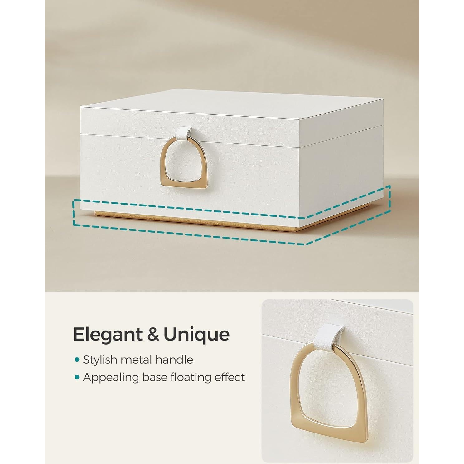 Caja de Joyería SONGMICS 2 Capas Blanco Organizador Elegante