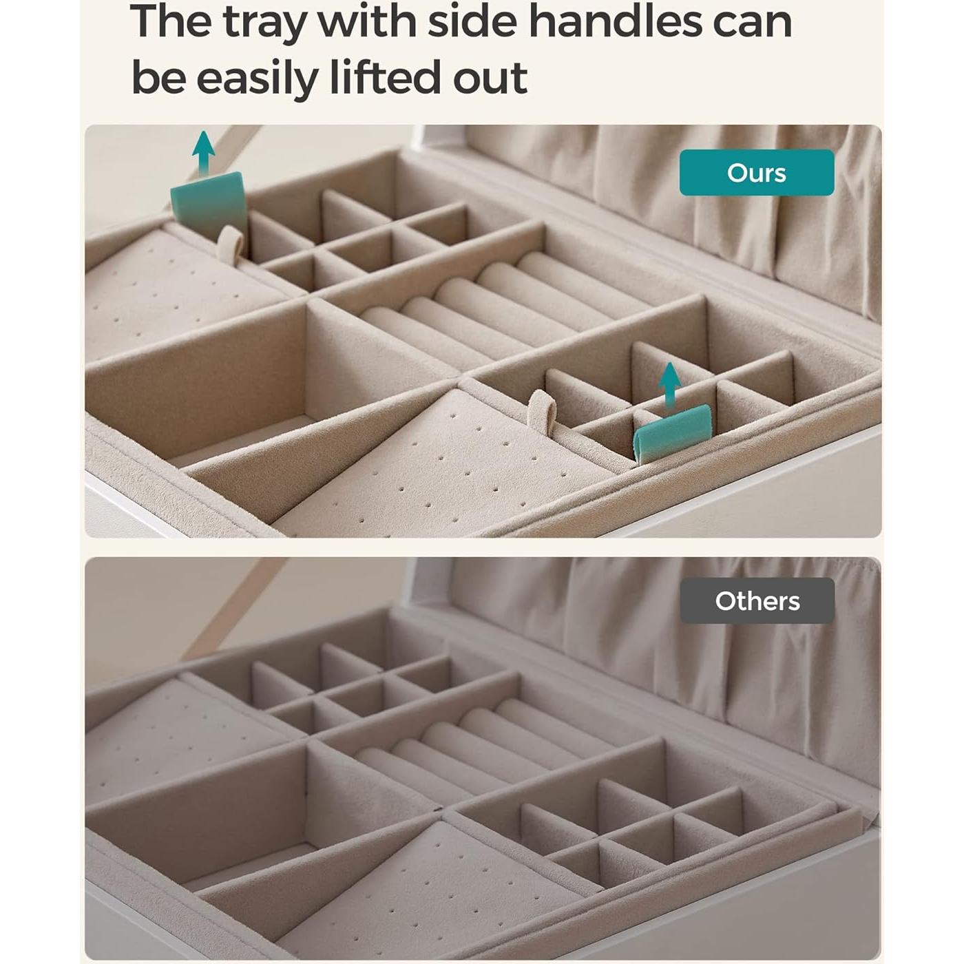 Caja de Joyería SONGMICS 2 Capas Blanco Organizador Elegante