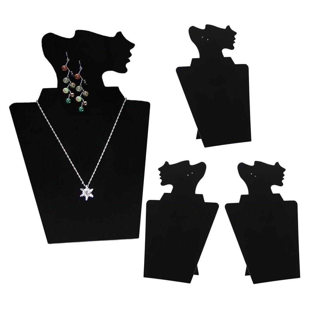 Soporte de Joyería Plegable Coward 4 Pcs Terciopelo Negro