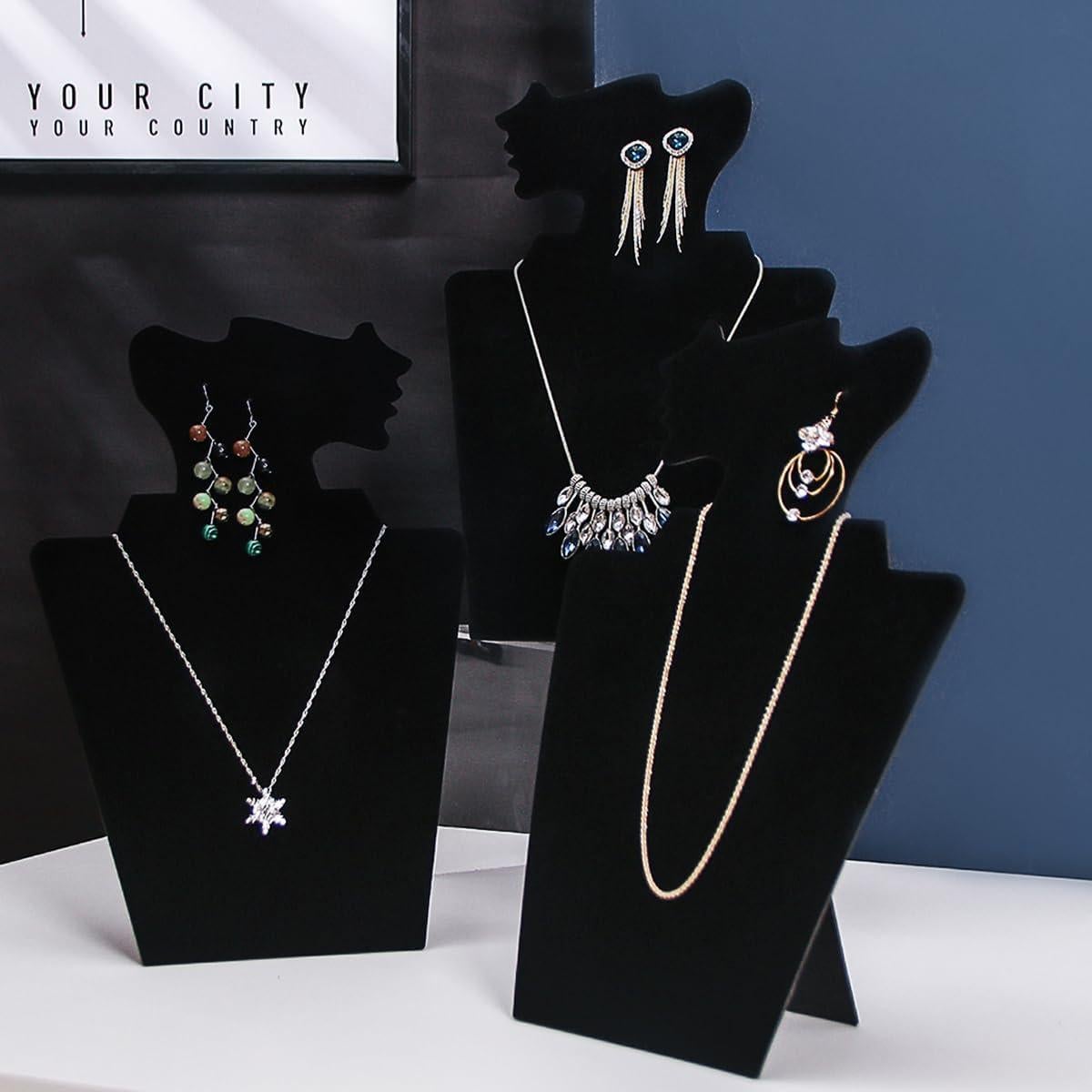 Soporte de Joyería Plegable Coward 4 Pcs Terciopelo Negro