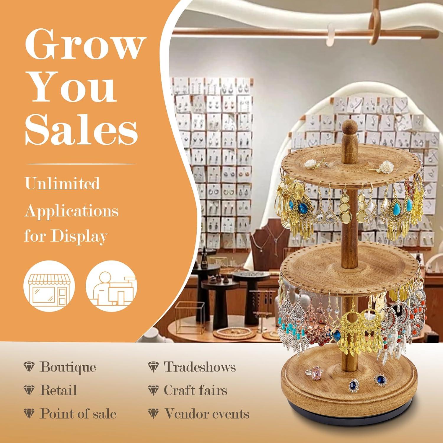 Organizador de Pendientes BNING de Madera Giratorio 3 Niveles