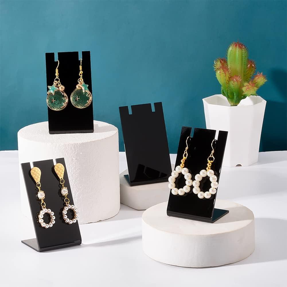 Soporte de Aretes Acrílico Negro PH PandaHall 10 Piezas 4.3x3.6x7.6 cm