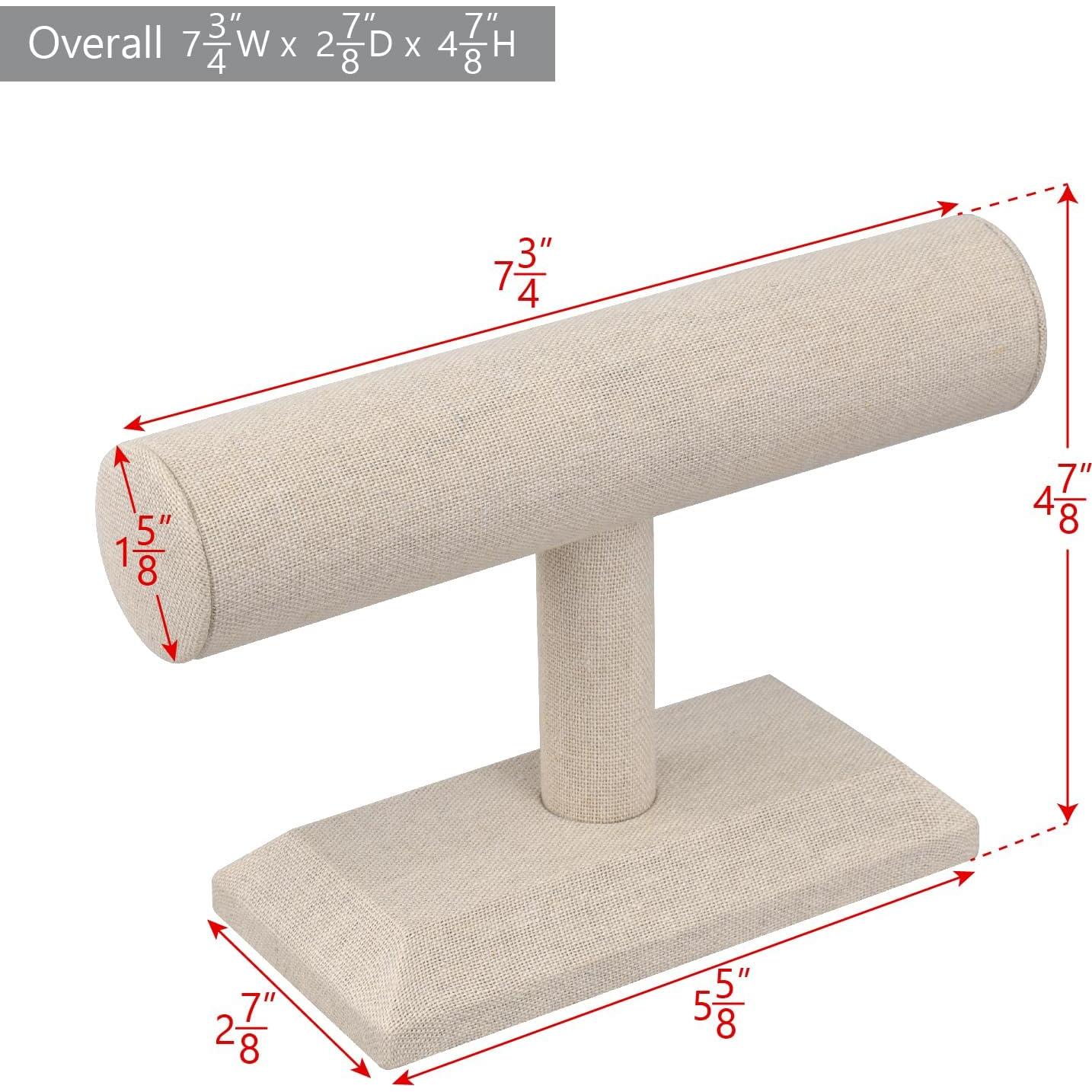 Exhibidor de Joyería MOOCA de Madera y Lino Beige 19.7x12.4cm