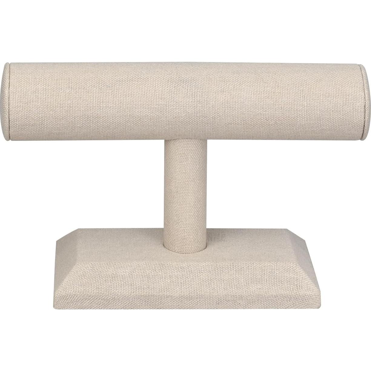 Exhibidor de Joyería MOOCA de Madera y Lino Beige 19.7x12.4cm