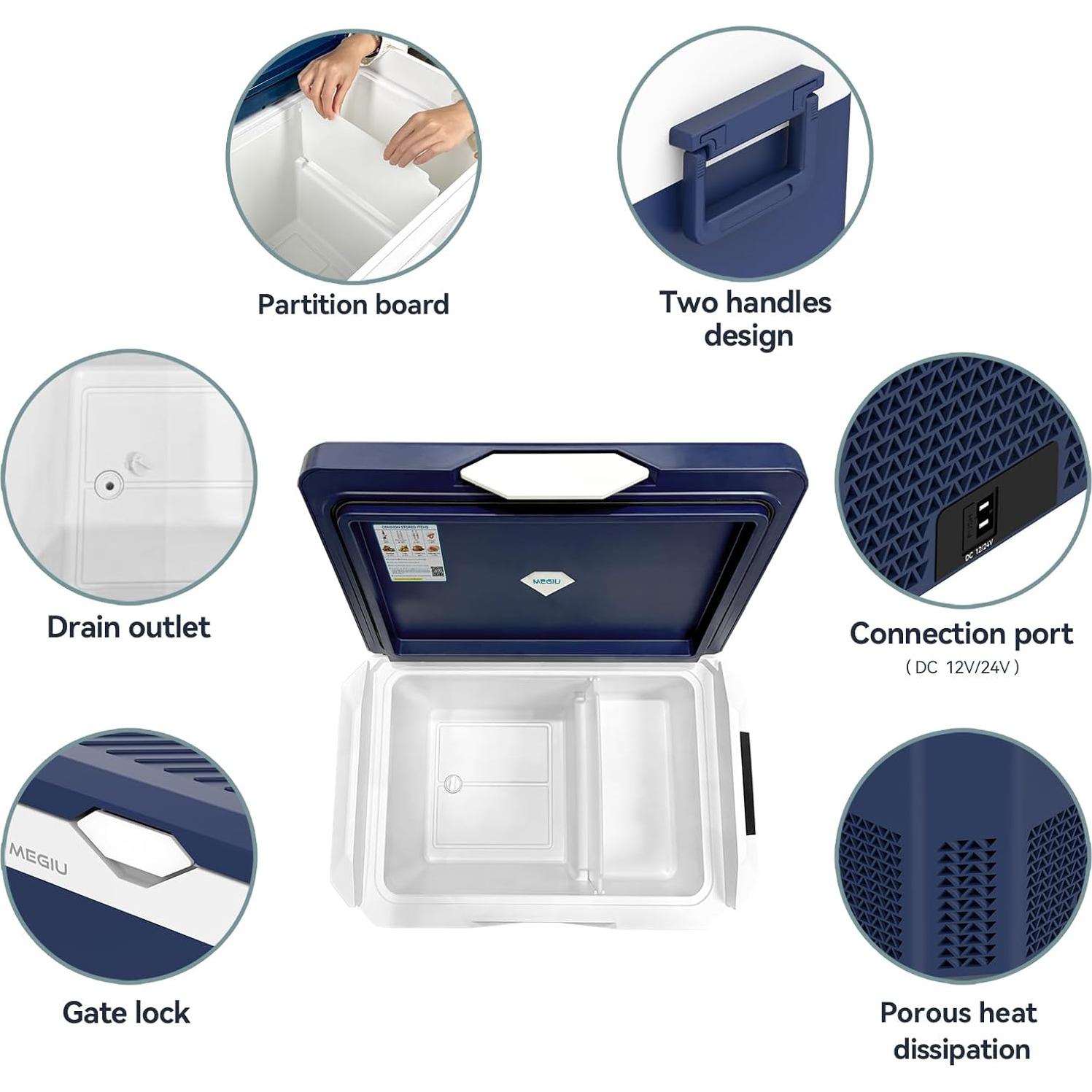 Refrigerador Portátil 12V Megiu HC-30P5S 32L Congelador