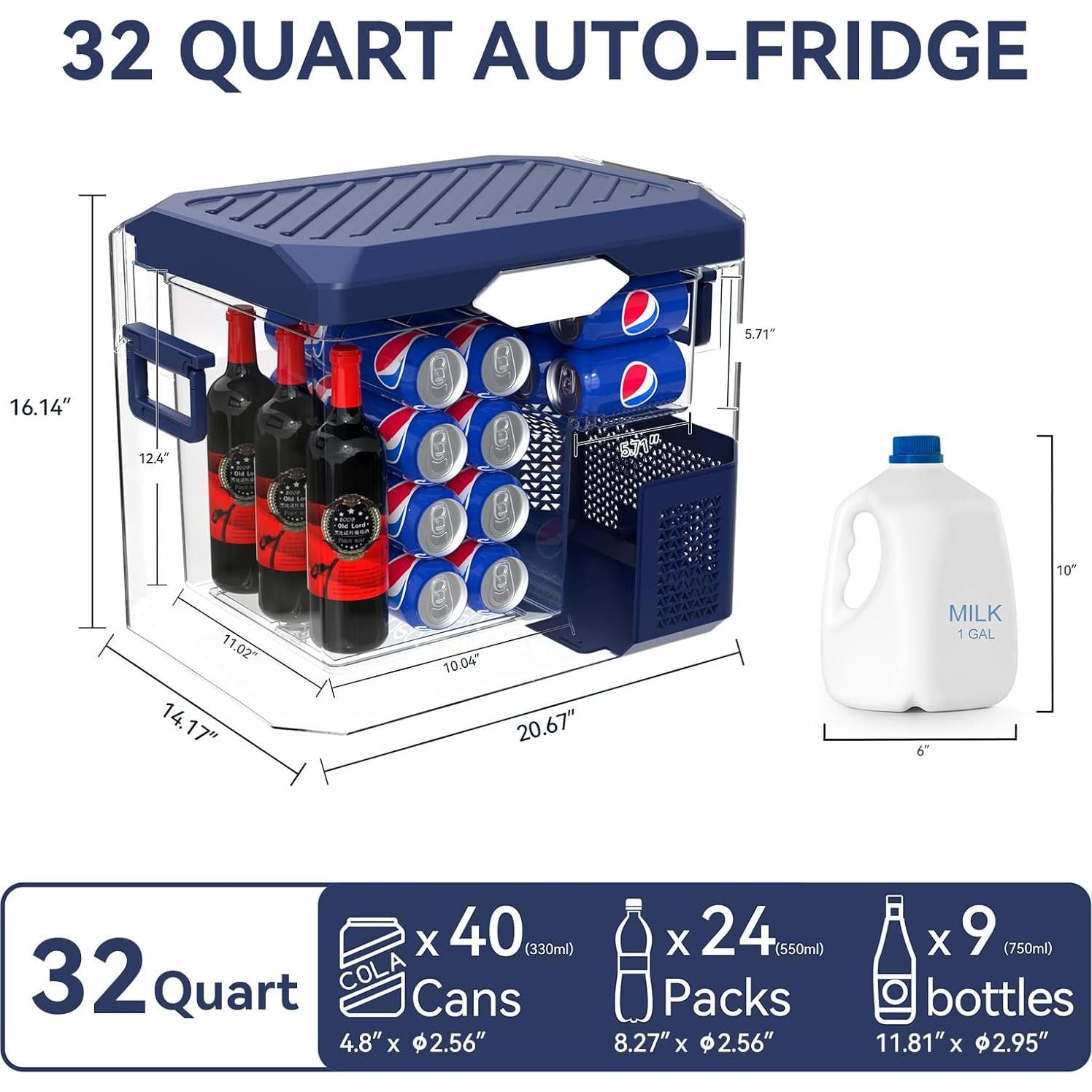 Refrigerador Portátil 12V Megiu HC-30P5S 32L Congelador