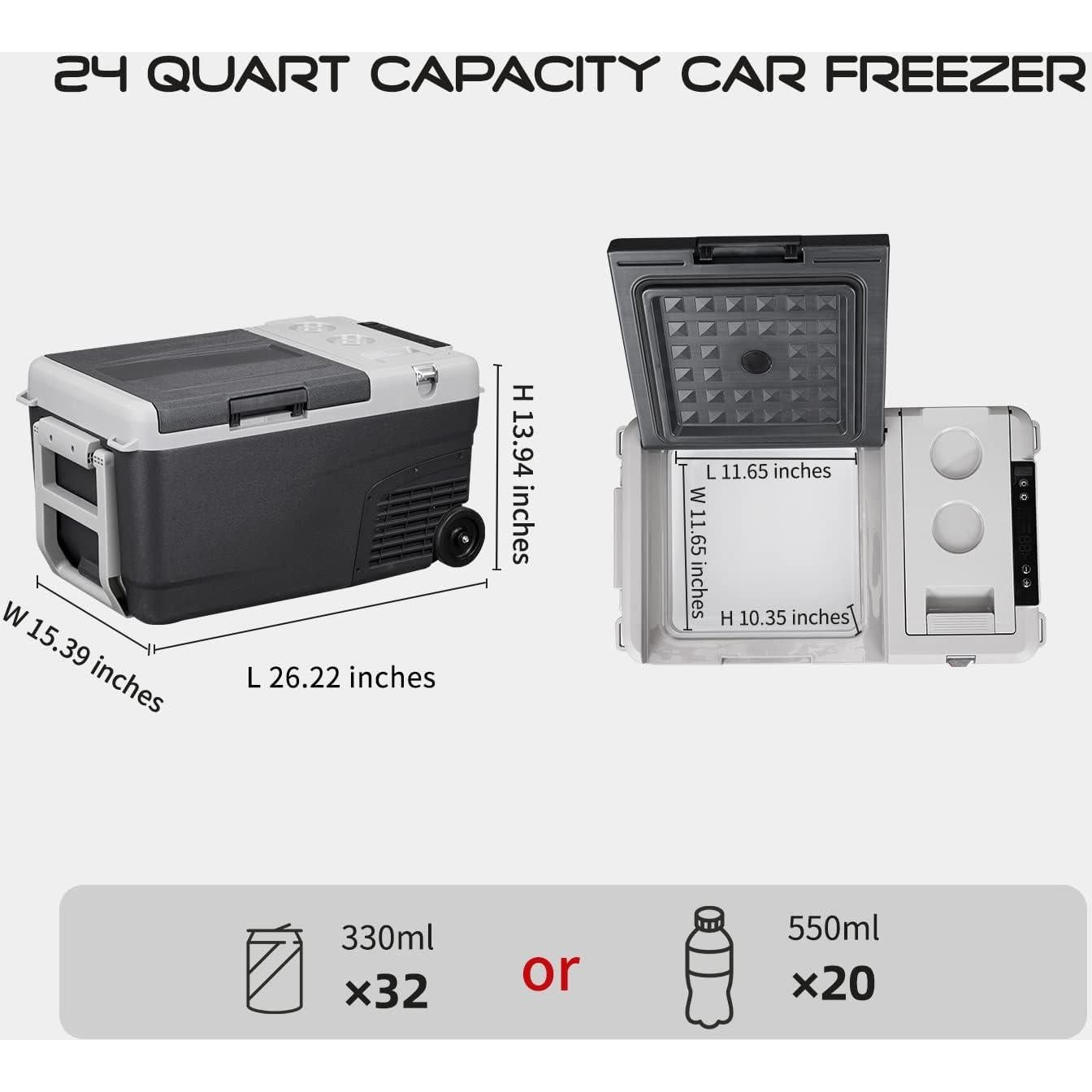 Alpicool MT25 Portable Fridge 12 Volt Car Refrigerator 24 Quart Freezer for Fishing, Camping, RV, Truck, Boat-12/24V DC