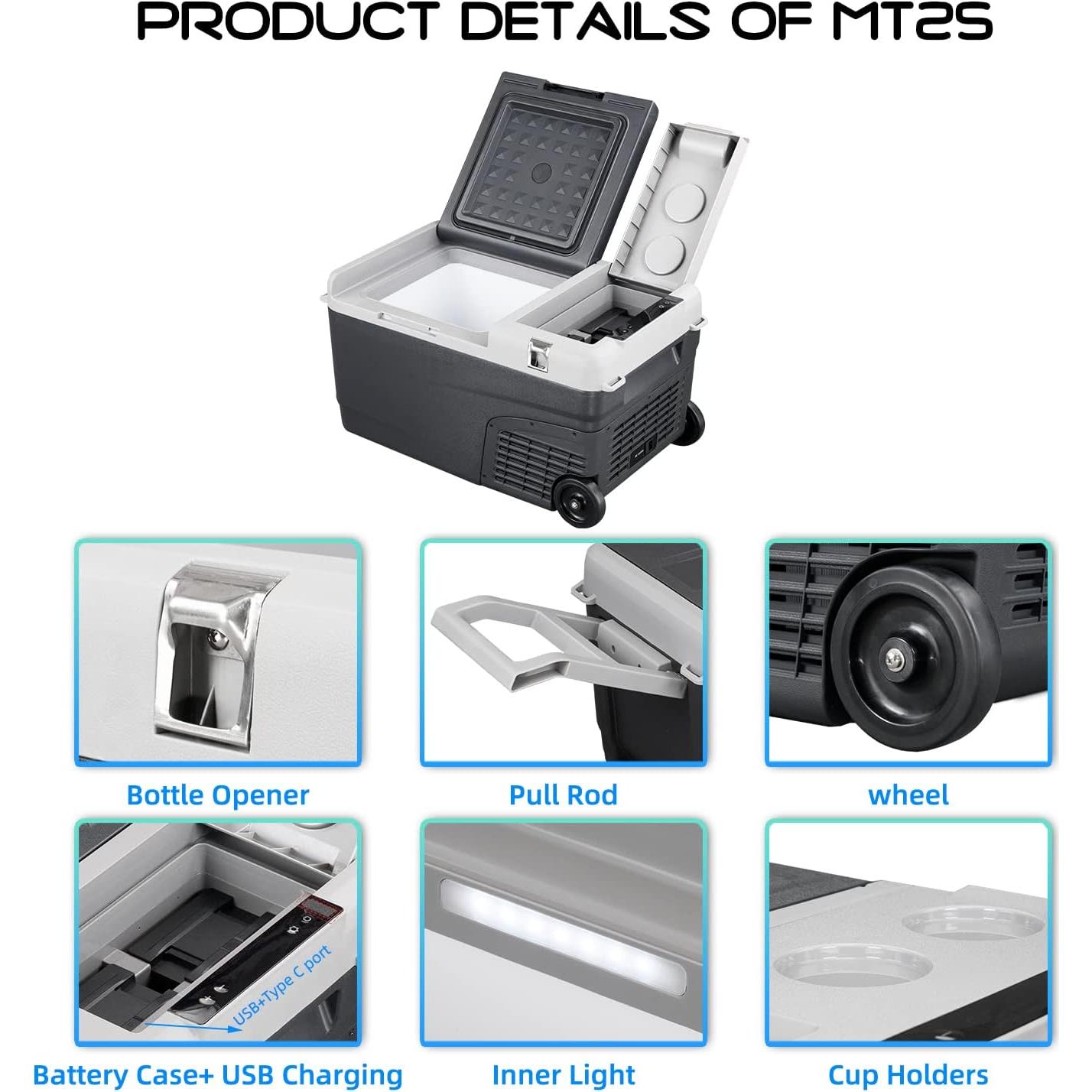 Alpicool MT25 Portable Fridge 12 Volt Car Refrigerator 24 Quart Freezer for Fishing, Camping, RV, Truck, Boat-12/24V DC