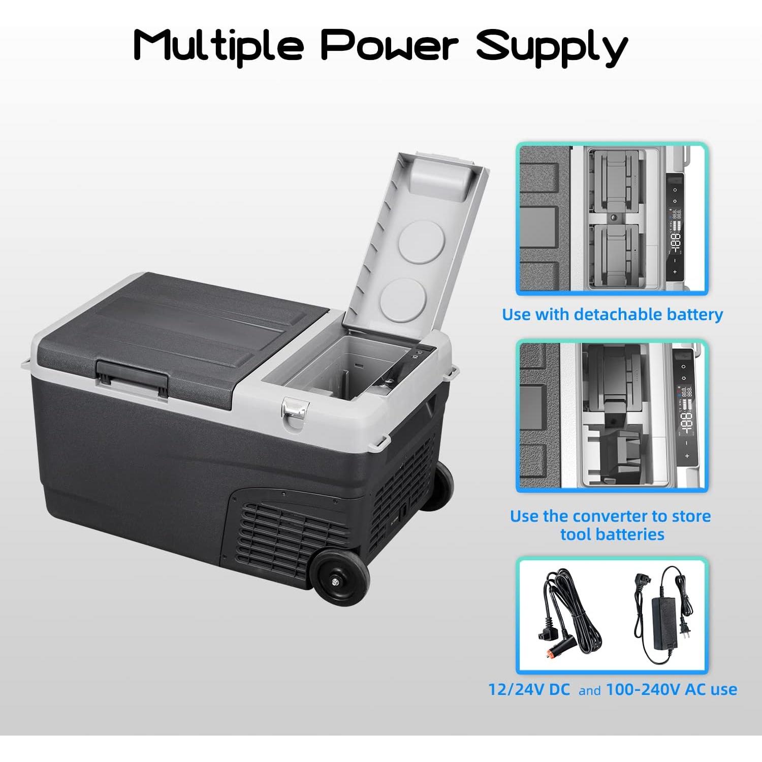 Alpicool MT25 Portable Fridge 12 Volt Car Refrigerator 24 Quart Freezer for Fishing, Camping, RV, Truck, Boat-12/24V DC