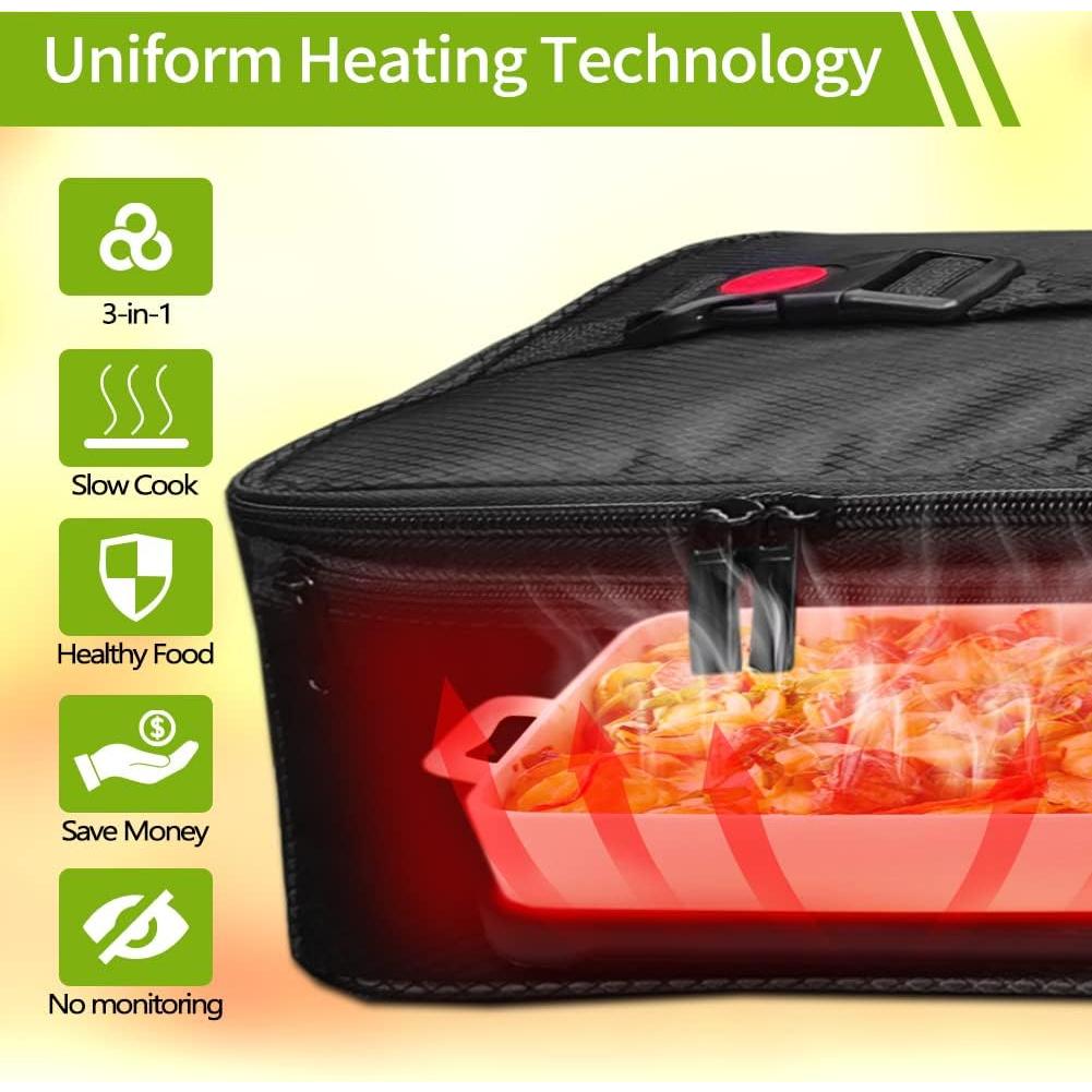 Horno Portátil Eléctrico ROTTOGOON 12V 24V 110V Calentador de Comida