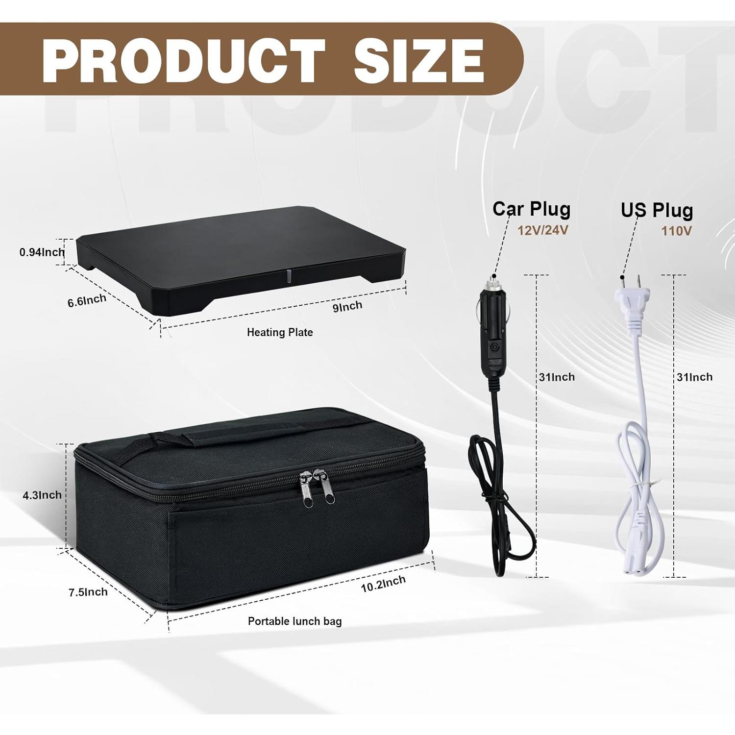 Horno Portátil ODDIER 12V 24V 110V Calentador de Comida