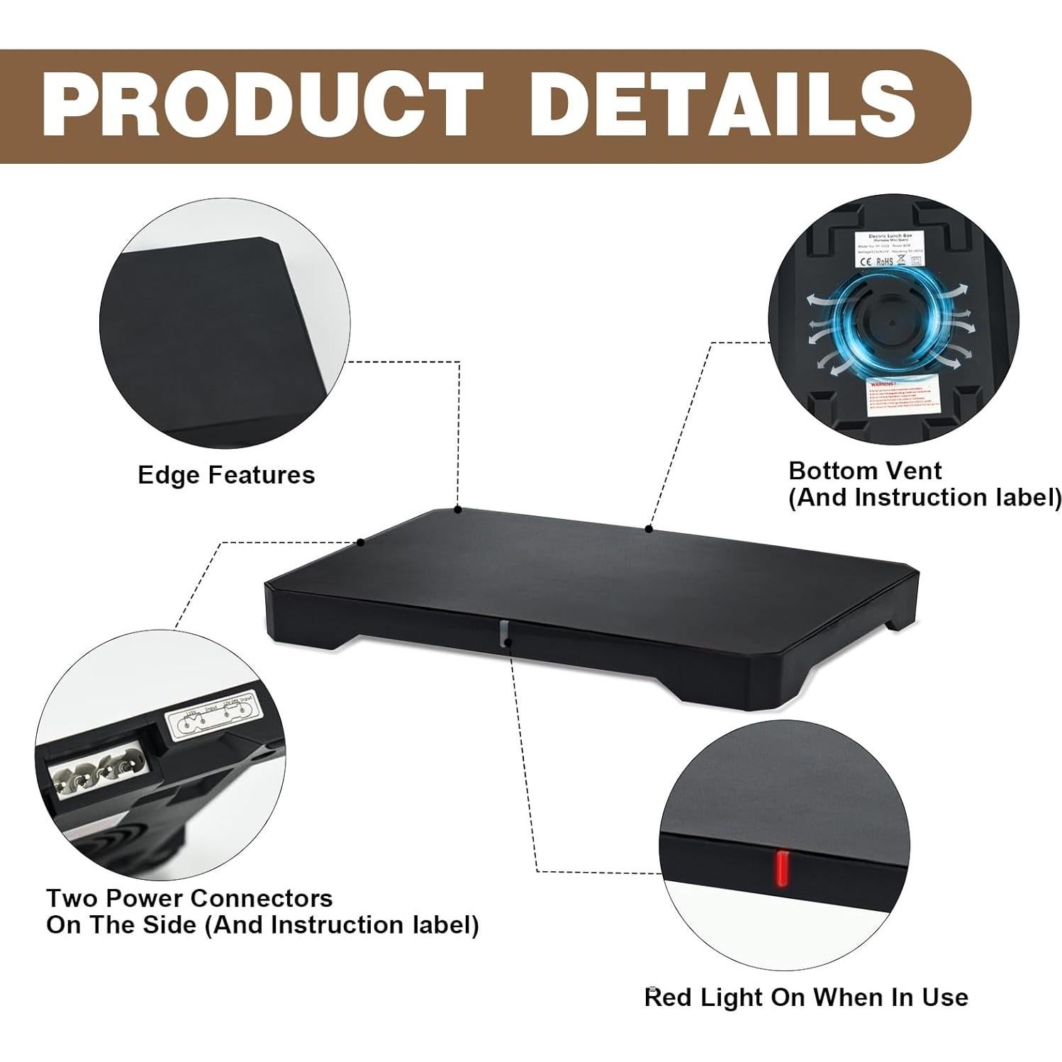 Horno Portátil ODDIER 12V 24V 110V Calentador de Comida