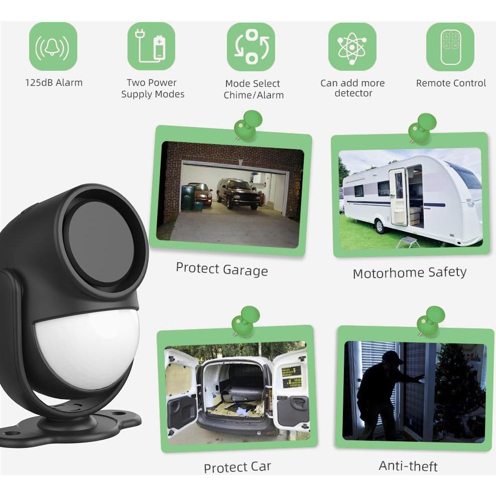 Alarma de Movimiento Inalámbrica Luckydeer 125dB con Control Remoto