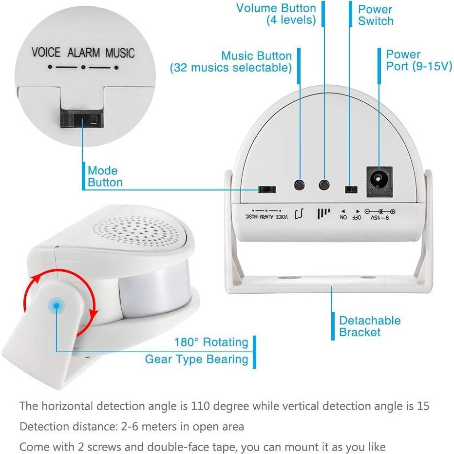 Timbre de Puerta Inalámbrico KERUI con Sensor de Movimiento