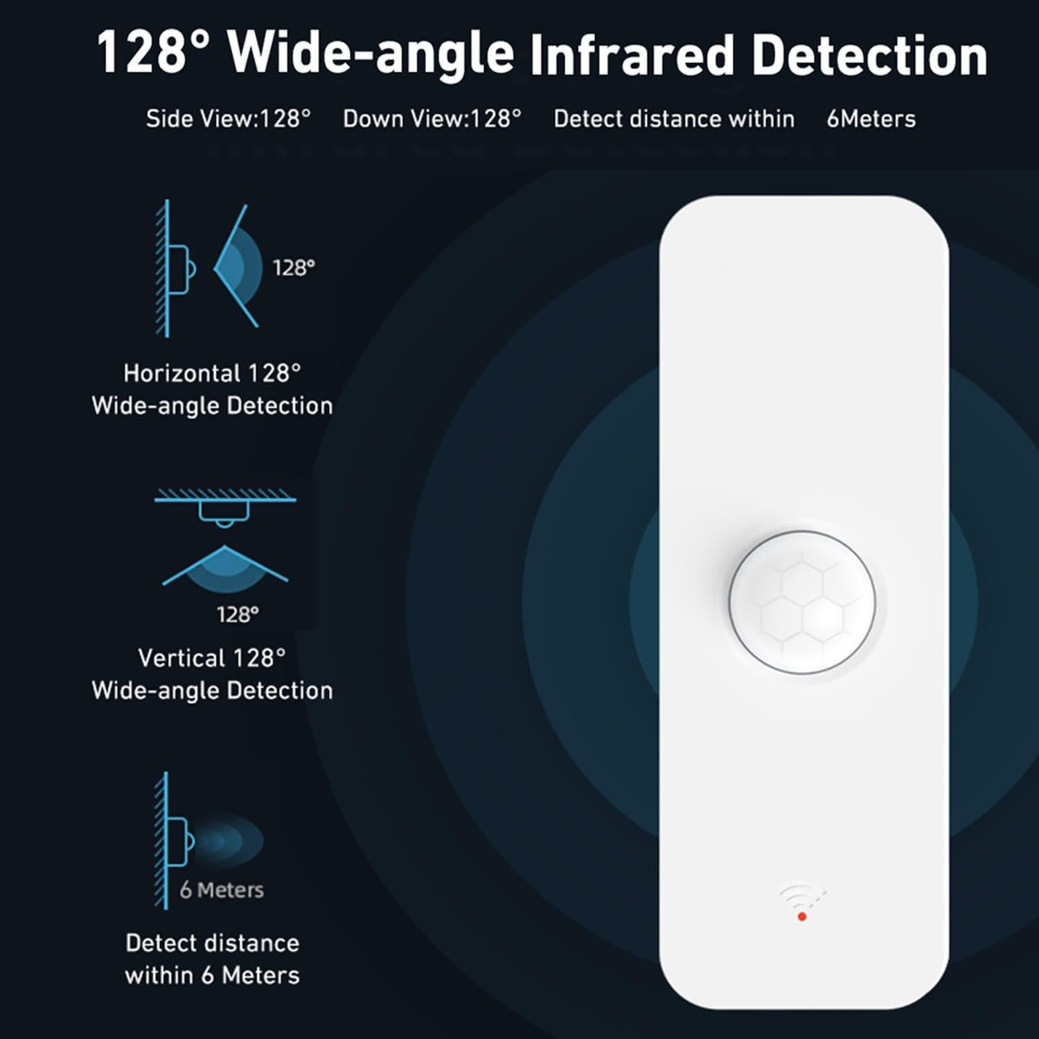 Sensor de Movimiento PIR WiFi Gaoducash TH05 Inalámbrico