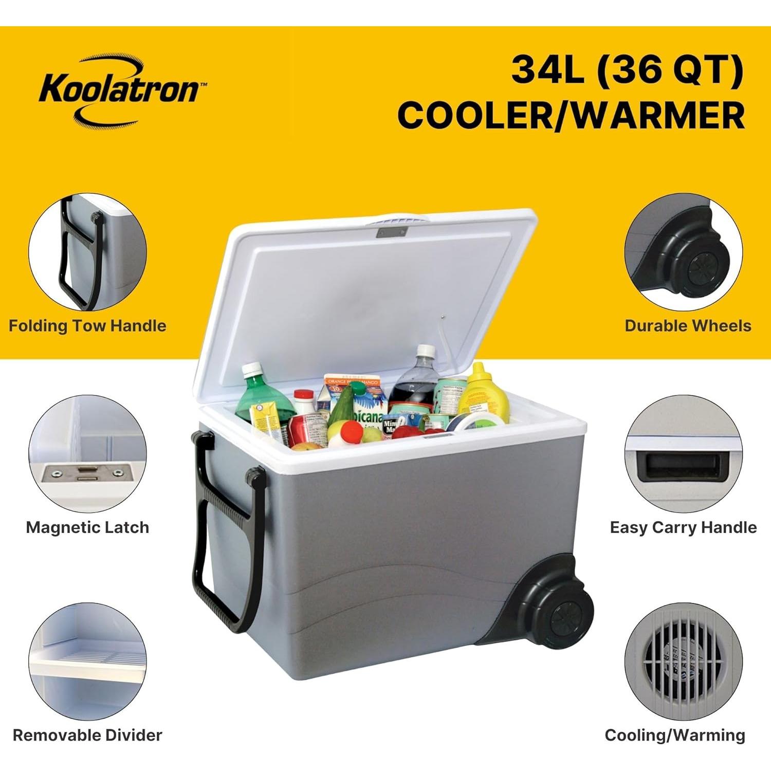 Enfriador Portátil Eléctrico Koolatron 34L con Ruedas 12V