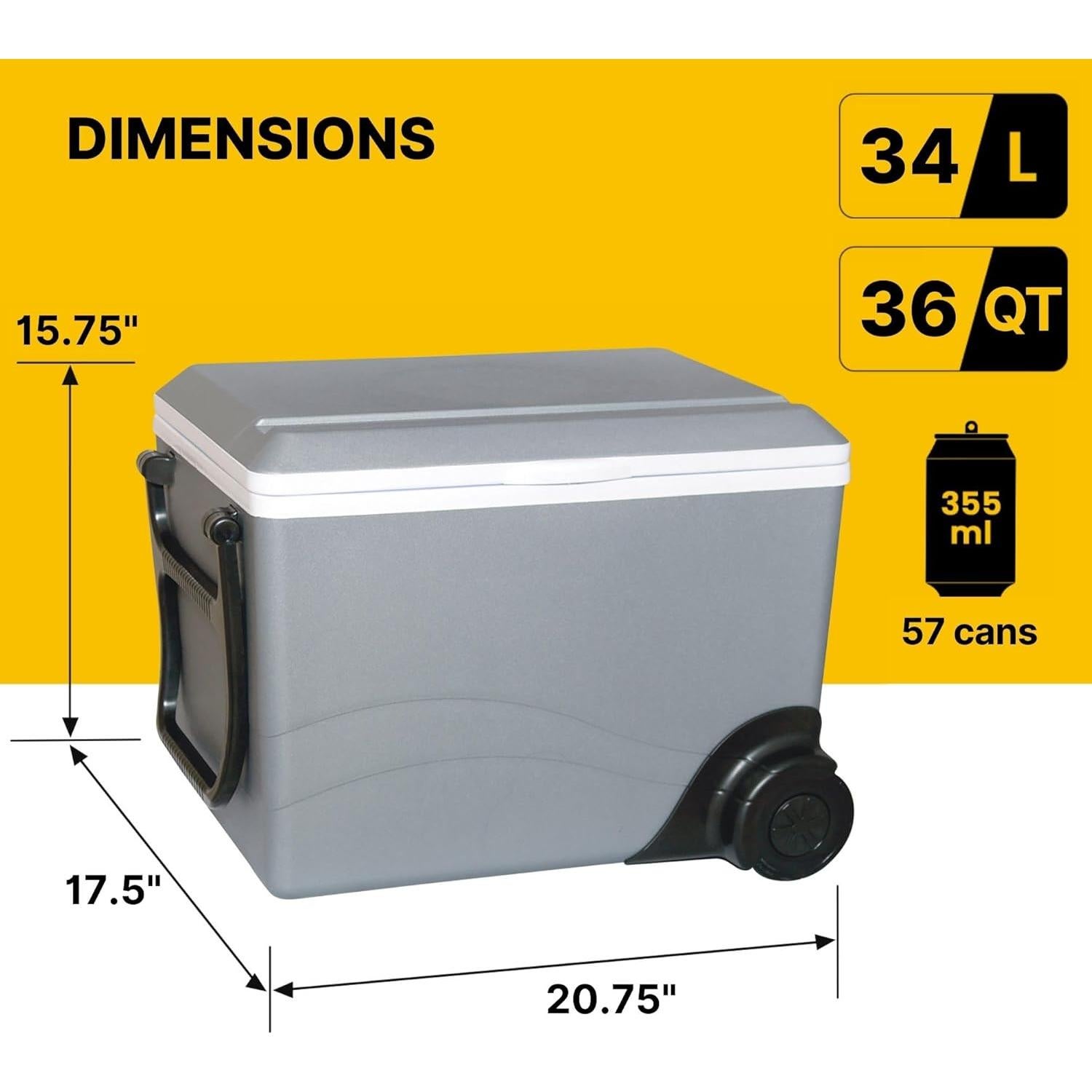 Enfriador Portátil Eléctrico Koolatron 34L con Ruedas 12V