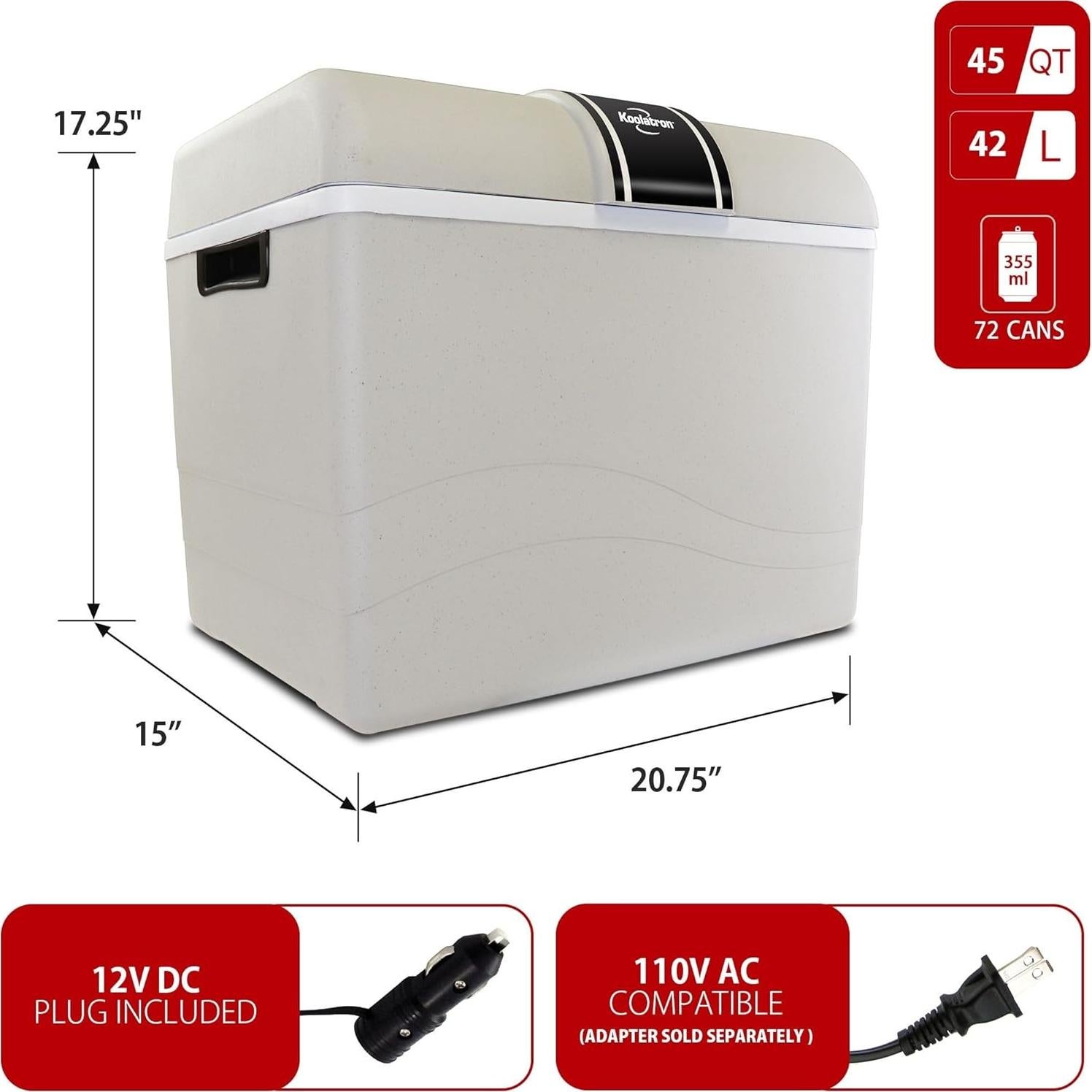 Enfriador Portátil Eléctrico Koolatron AC16 42L 12V Calentador