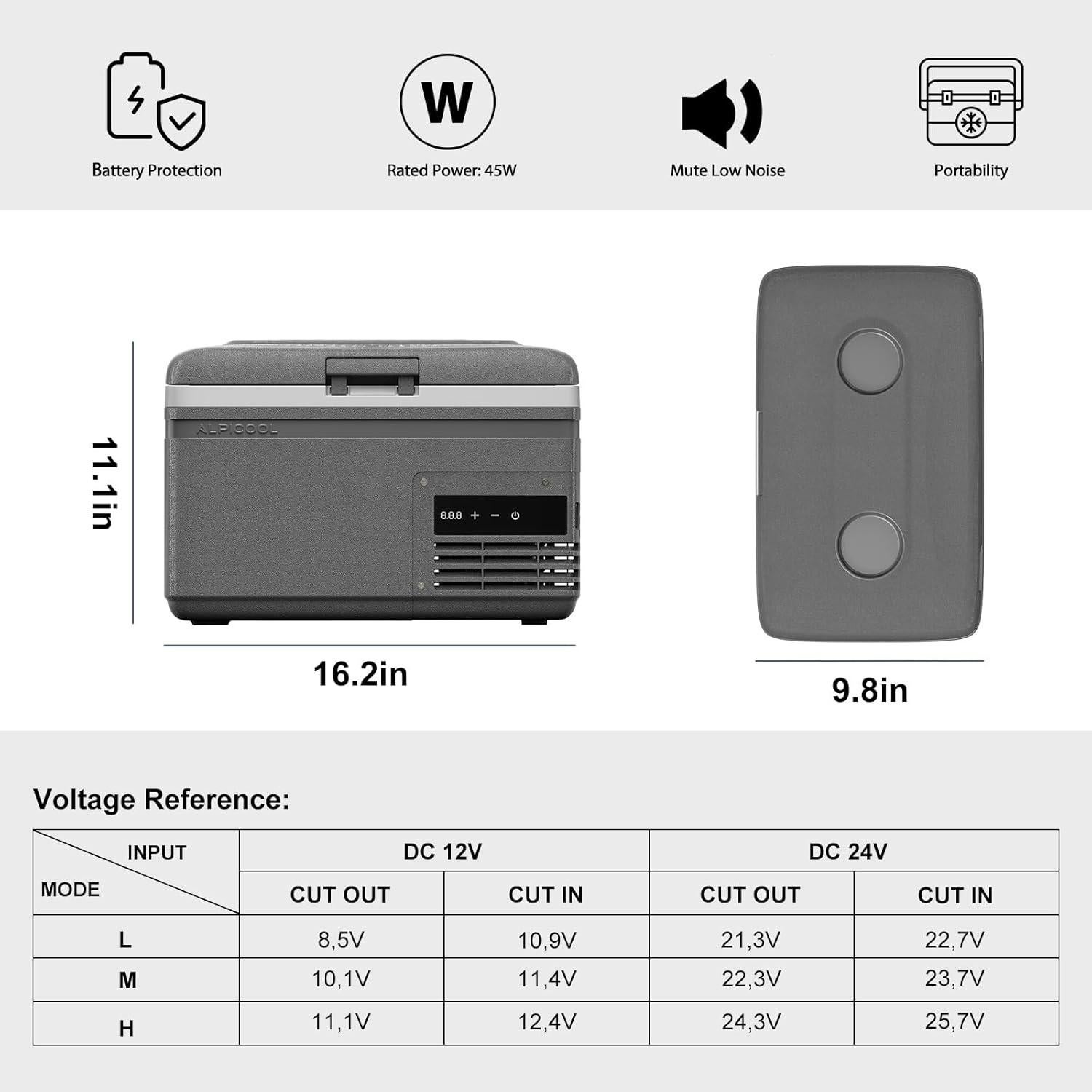 Congelador Portátil Alpicool MG9 8.7L 12V para Coche y Camping
